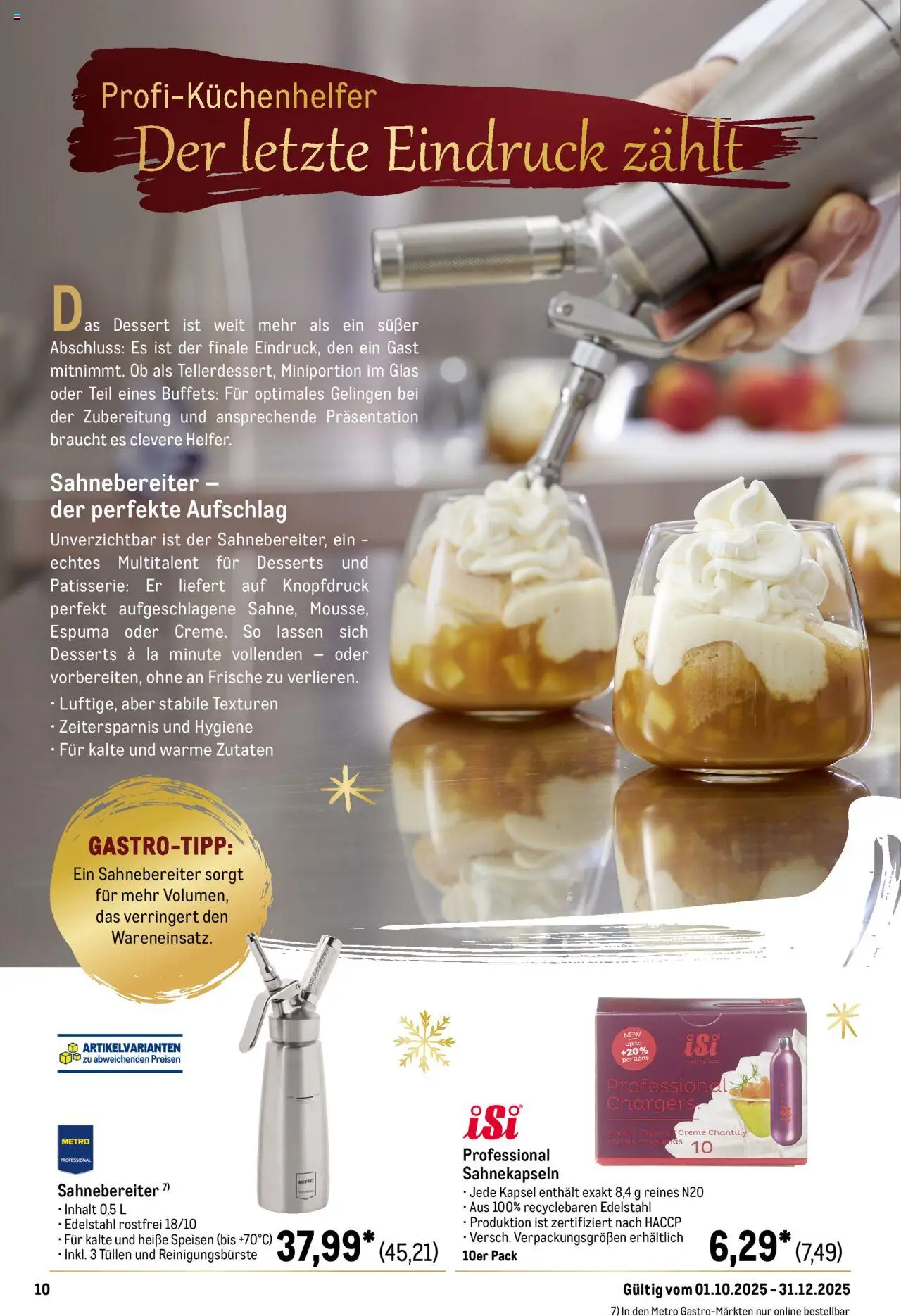 Metro Saisonkatalog "Perfekt ausgestattet" – gültig ab 01.10.2025 | Seite: 10 | Produkte: Creme, Sahne