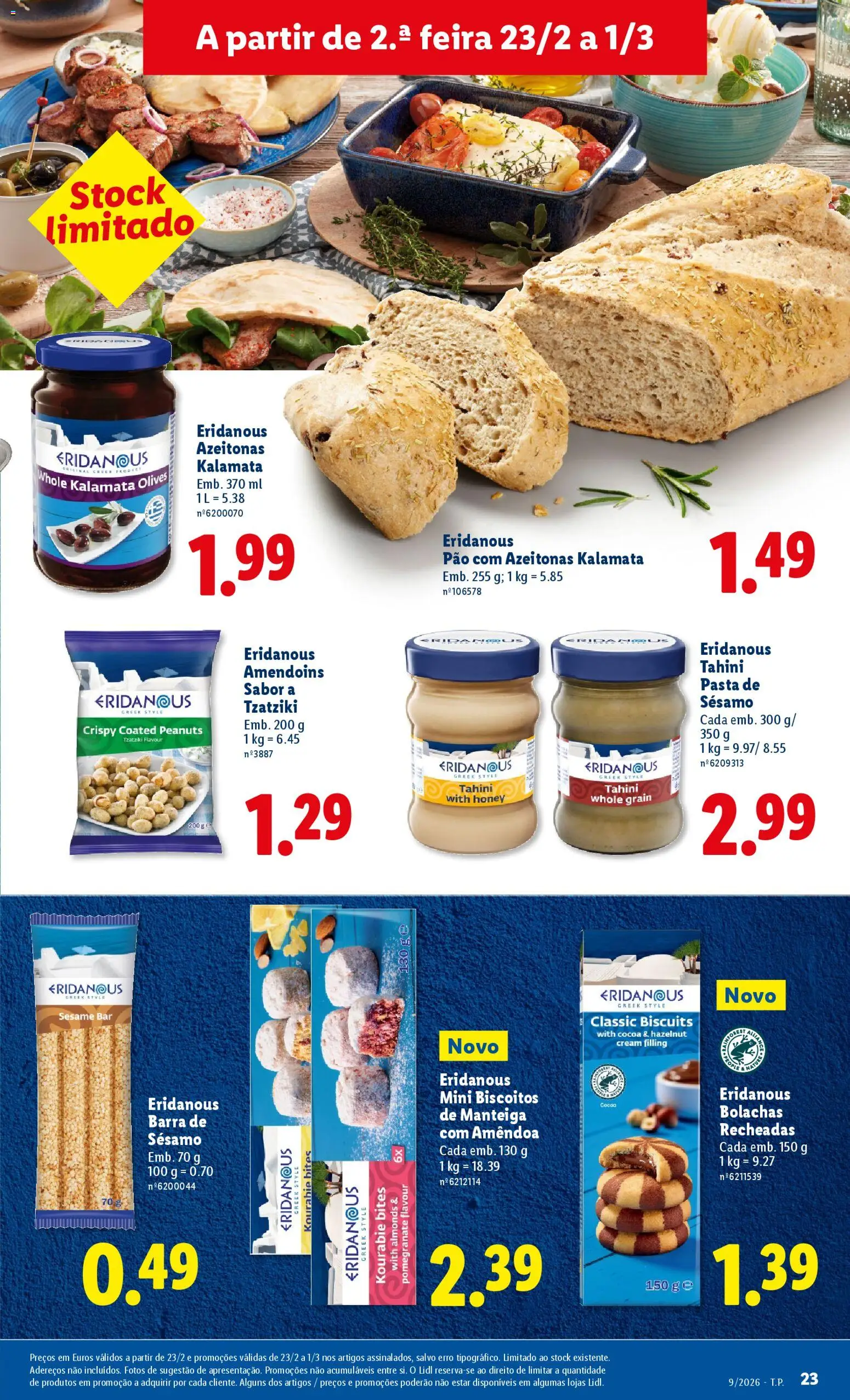 Lidl folheto │ válido de 23.02.2026 | Página: 23 | Produtos: Bolachas, Manteiga, Pão, Biscoitos