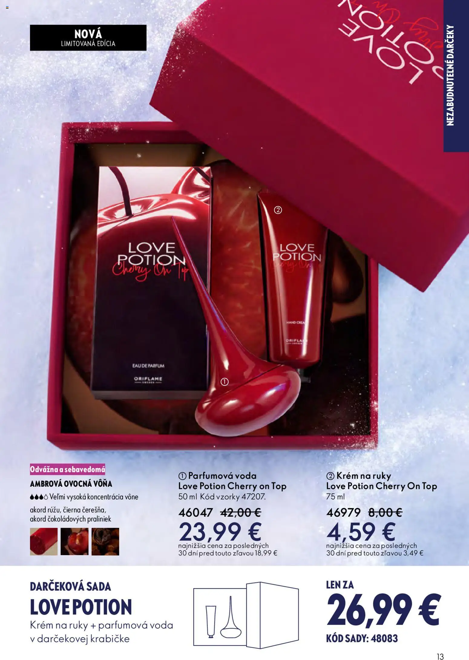 Nové Oriflame akcie – leták je platný od 03.12.2025 | Strana: 13 | Produkty: Krém na ruky, Krém, Voda