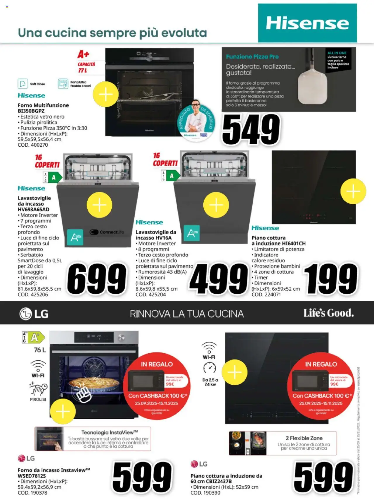 Volantino Media World del 13.10.2025 | Pagina: 14 | Prodotti: Pizza, Lavastoviglie da incasso, Pavimento, Lavastoviglie