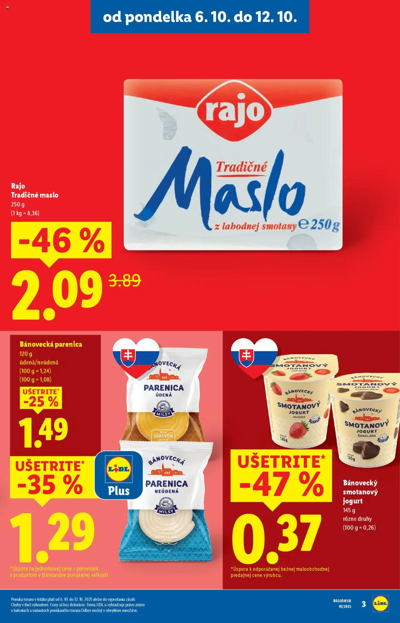 Nové Lidl akcie – leták je platný od 06.10.2025 | Strana: 5 | Produkty: Maslo, Jogurt, Čokoláda