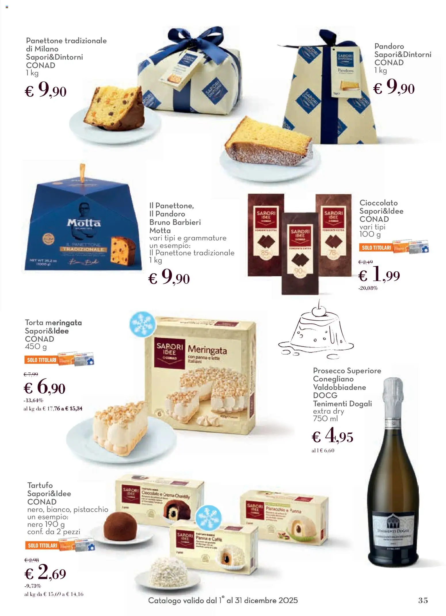 Volantino Conad del 01.12.2025 | Pagina: 35 | Prodotti: Cioccolato, Panna, Pandoro, Torta