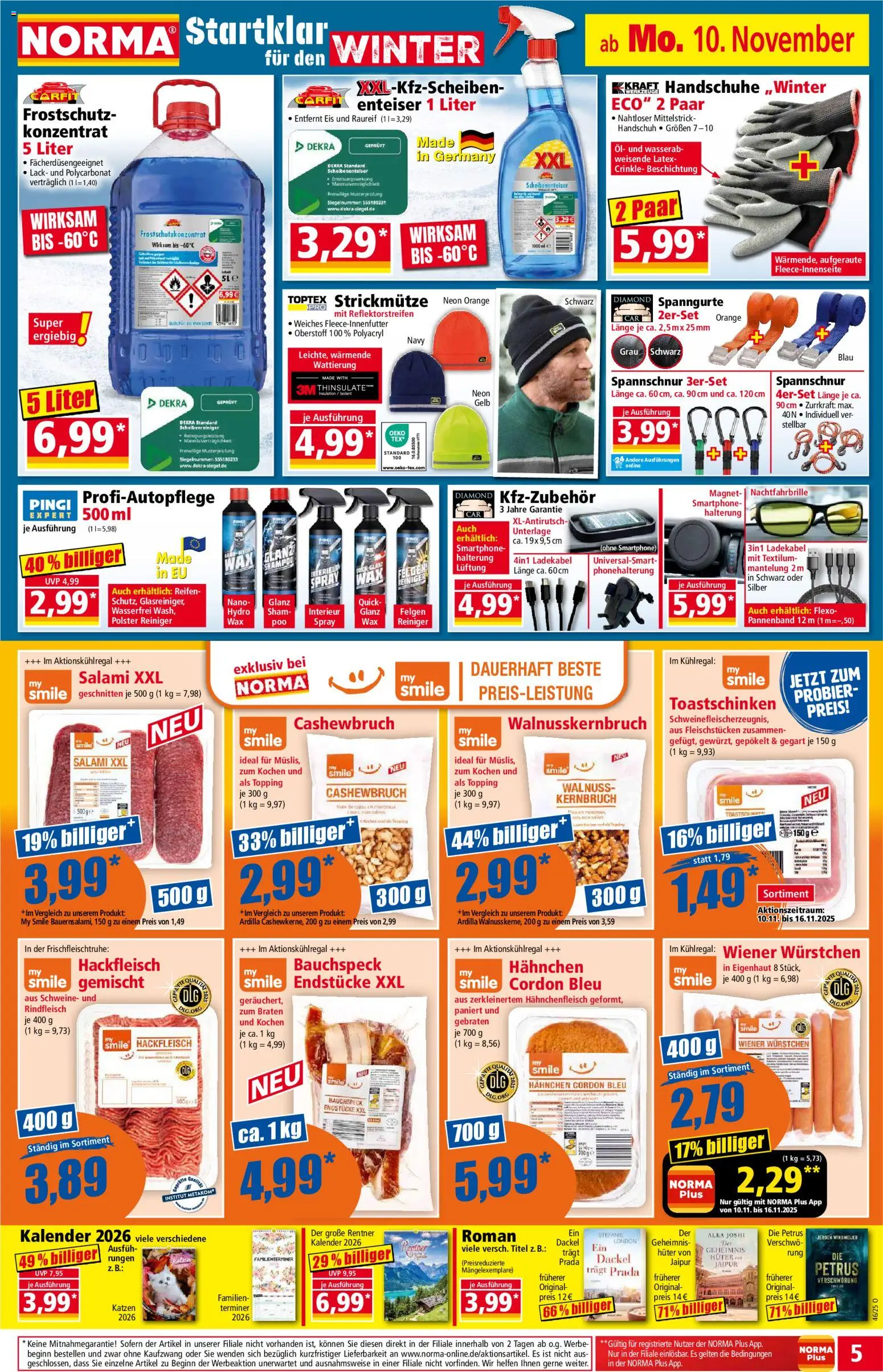 Norma Prospekt 	 – gültig ab 10.11.2025 | Seite: 5 | Produkte: Öl, Salami, Rindfleisch, Smartphone