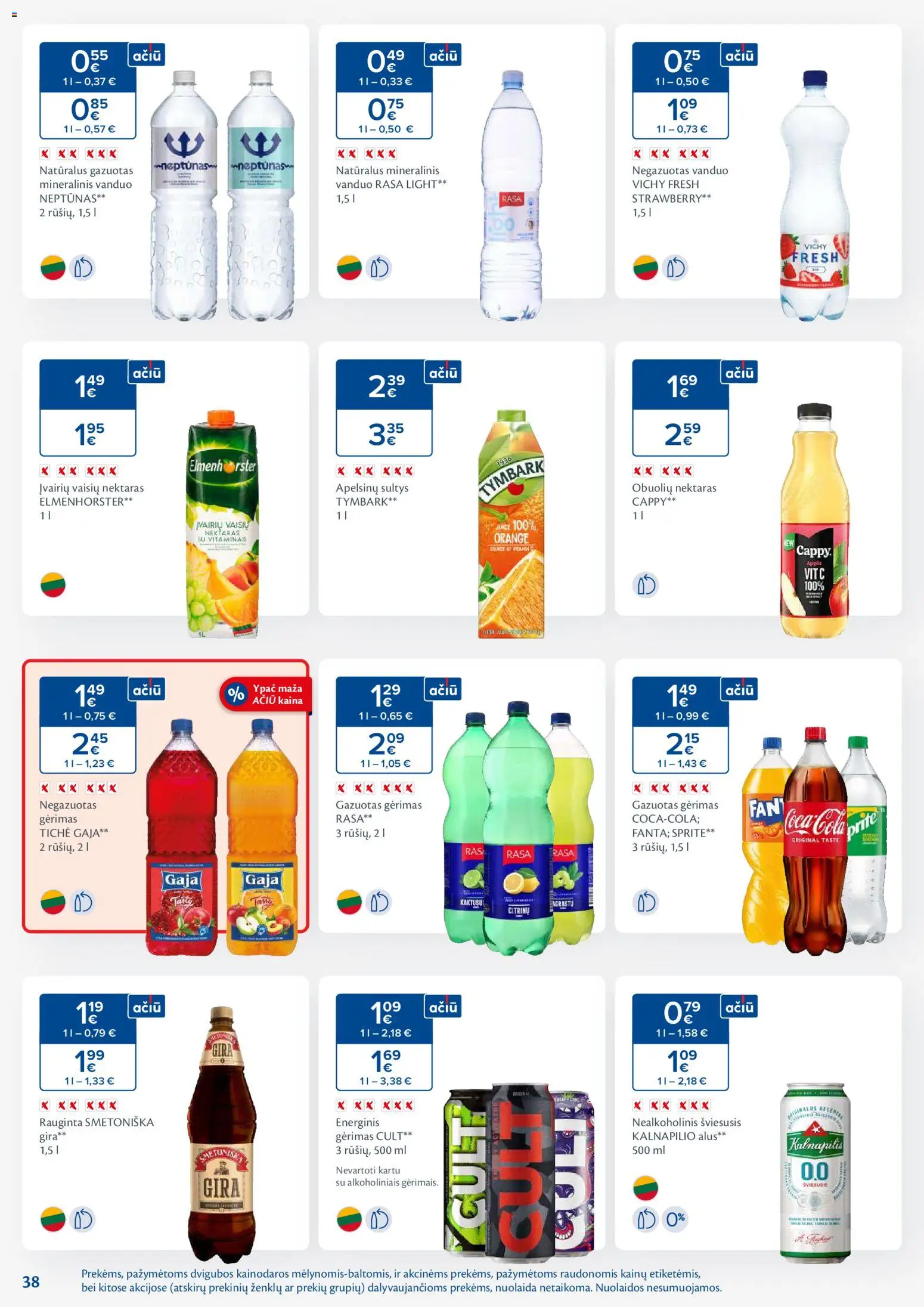 MAXIMA akcijos nuo 20.01.2026 | Puslapis: 38 | Prekių: Energinis gėrimas, Sultys, Alus, Mineralinis vanduo