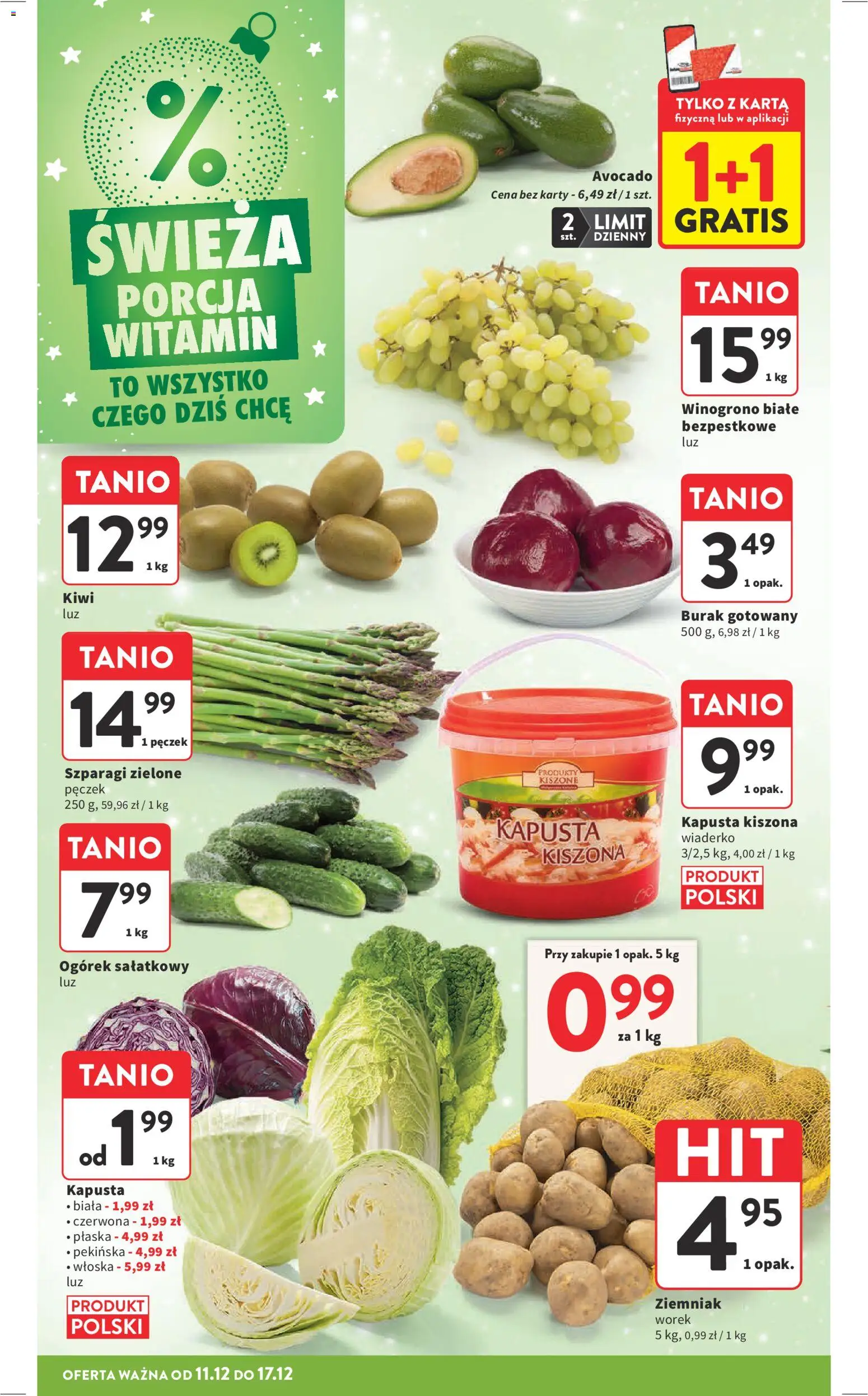 Intermarche Gazetka od 11.12.2025 | Strona: 27 | Produkty: Burak, Winogrono, Kapusta kiszona, Szparagi