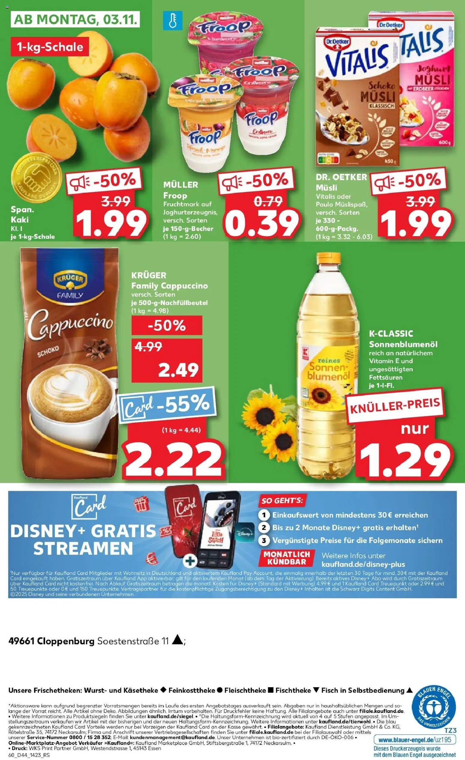 Kaufland prospekt Cloppenburg	 – gültig ab 30.10.2025 | Seite: 60 | Produkte: Froop, Joghurt, Wurst, Kaki