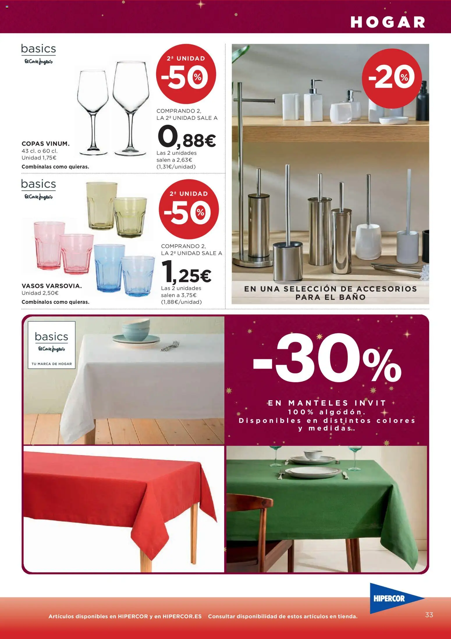 Hipercor catálogo │ válido desde el 20.11.2025 | Página: 46 | Productos: Vasos, Baño