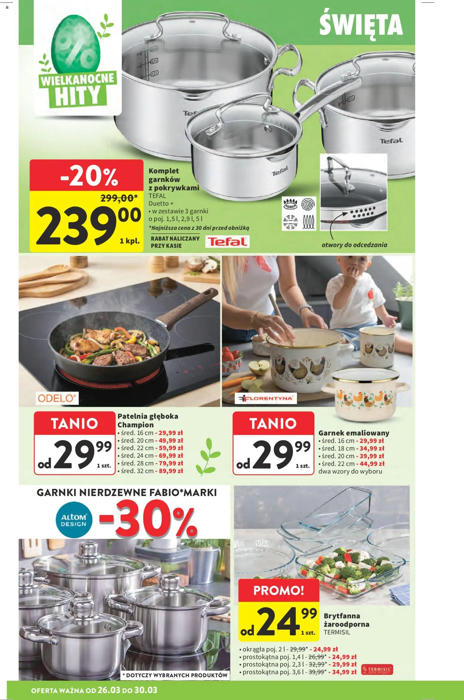 Intermarche gazetka od 26.03.2026 | Strona: 46 | Produkty: Garnek, Komplet garnków, Patelnia, Tefal