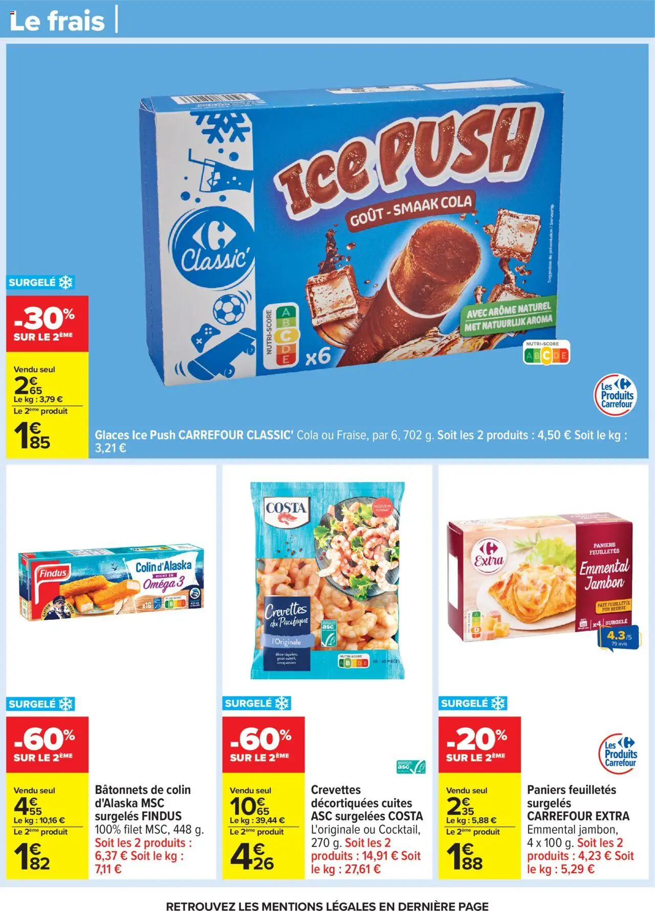  | Page: 25 | Produits: Glaces, Emmental, Pâte feuilletée, Jambon