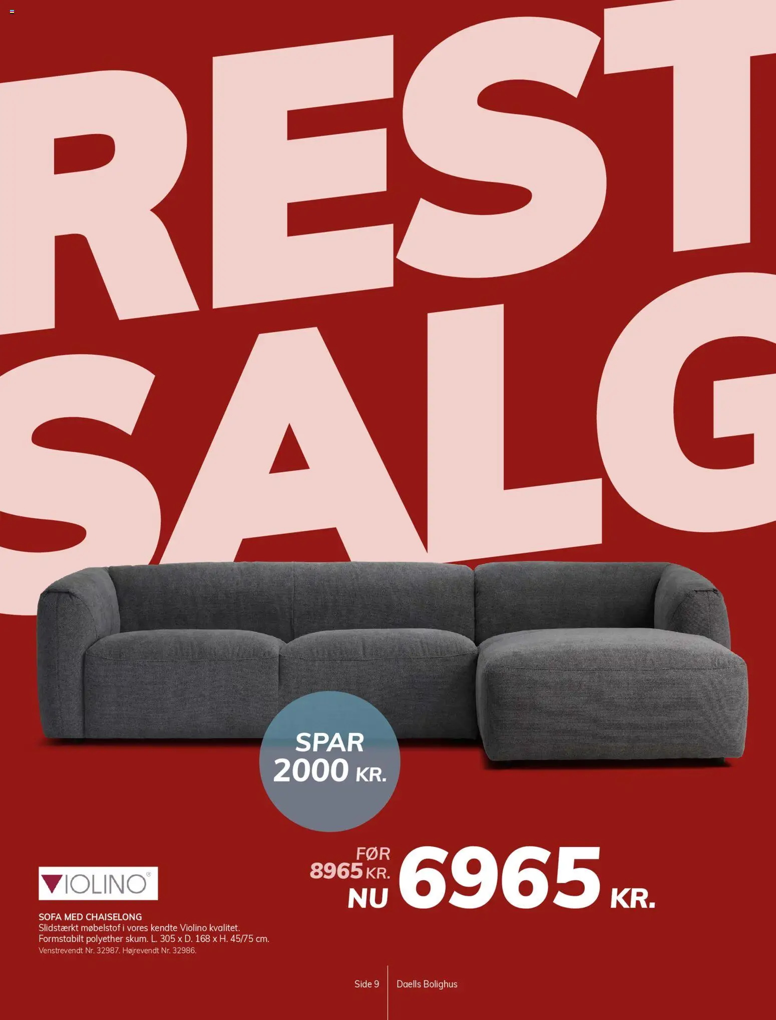 Daells Bolighus tilbudsavis – gyldig fra 26.12.2025 | Side: 9 | Produkter: Sofa