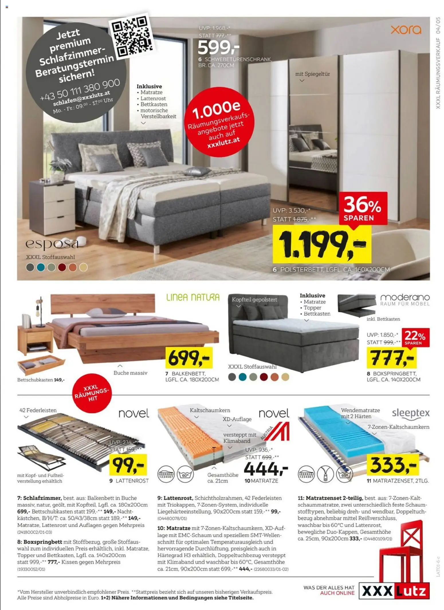 XXXLutz Winter Räumungsverkauf gültig ab 05.01.2025 | Seite: 5 | Produkte: Uhr, Matratze, Kissen, Lattenrost