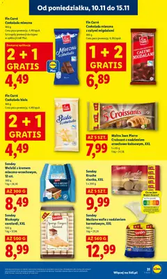Pogląd oferty "Lidl Gazetka" - ważna od 10.11.2025 | Strona: 31 | Produkty: Wafle, Czekolada mleczna, Wafelki, Ciastka