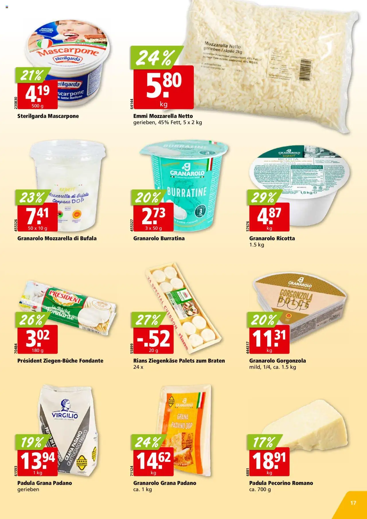 Aligro Aktionen – gültig ab 08.09.2025 | Seite: 17 | Produkte: Mascarpone, Ziegenkäse
