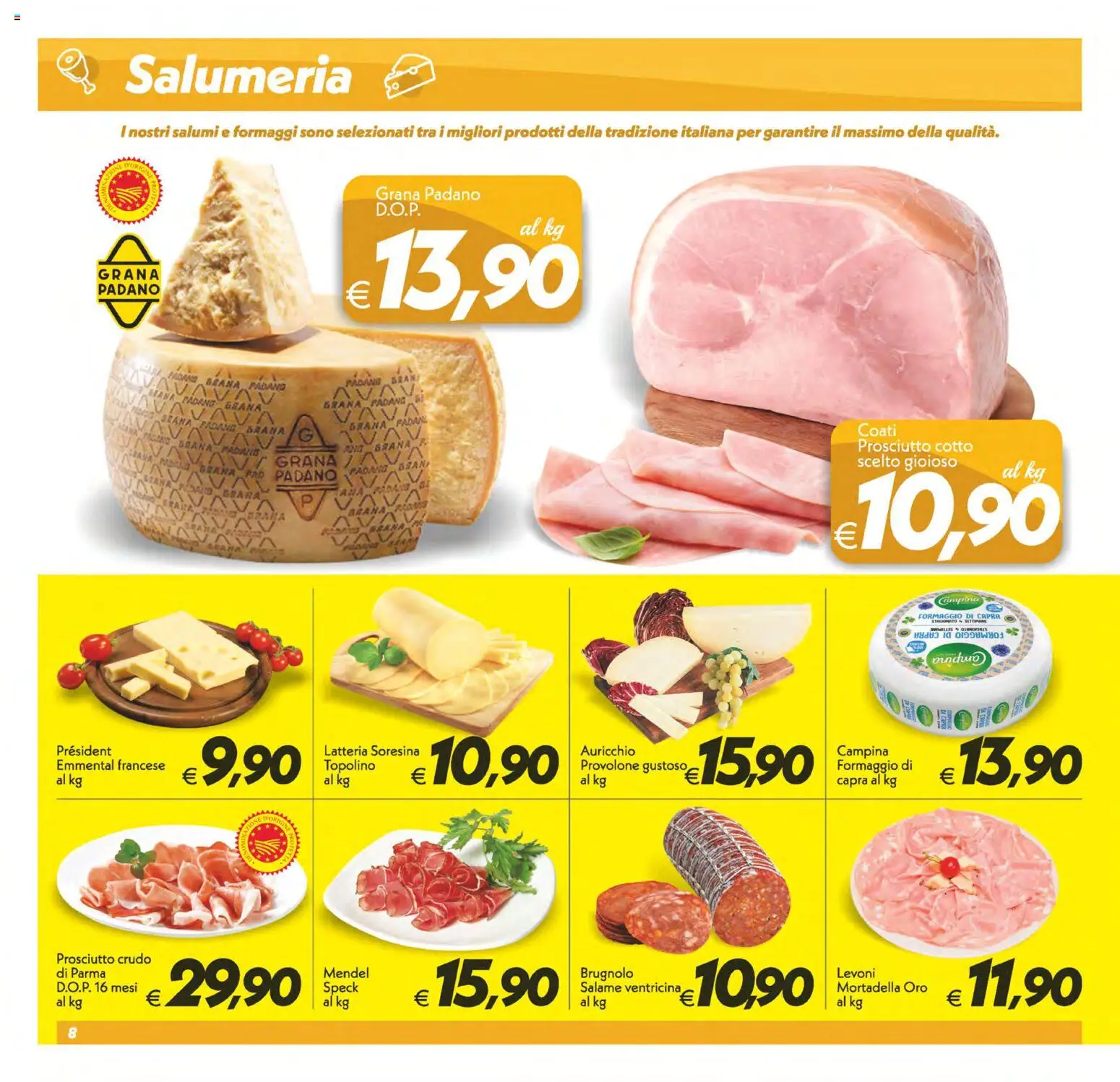 Volantino SuperConveniente del 24.10.2025 | Pagina: 8 | Prodotti: Speck, Prosciutto Cotto, Mortadella, Grana Padano