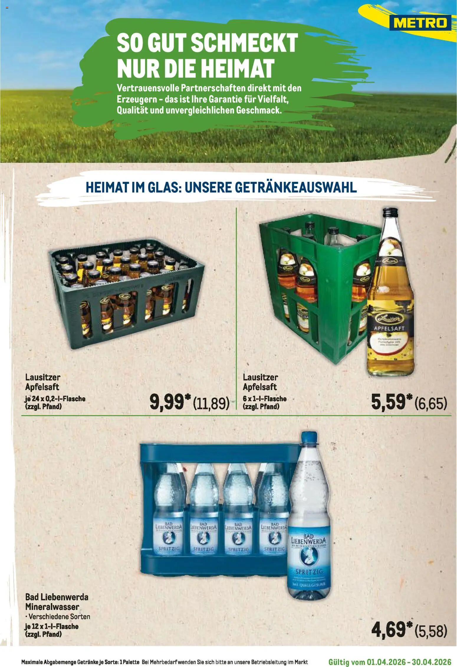 Metro Regionaler Flyer – gültig ab 01.04.2026 | Seite: 93 | Produkte: Bad, Apfelsaft, Mineralwasser