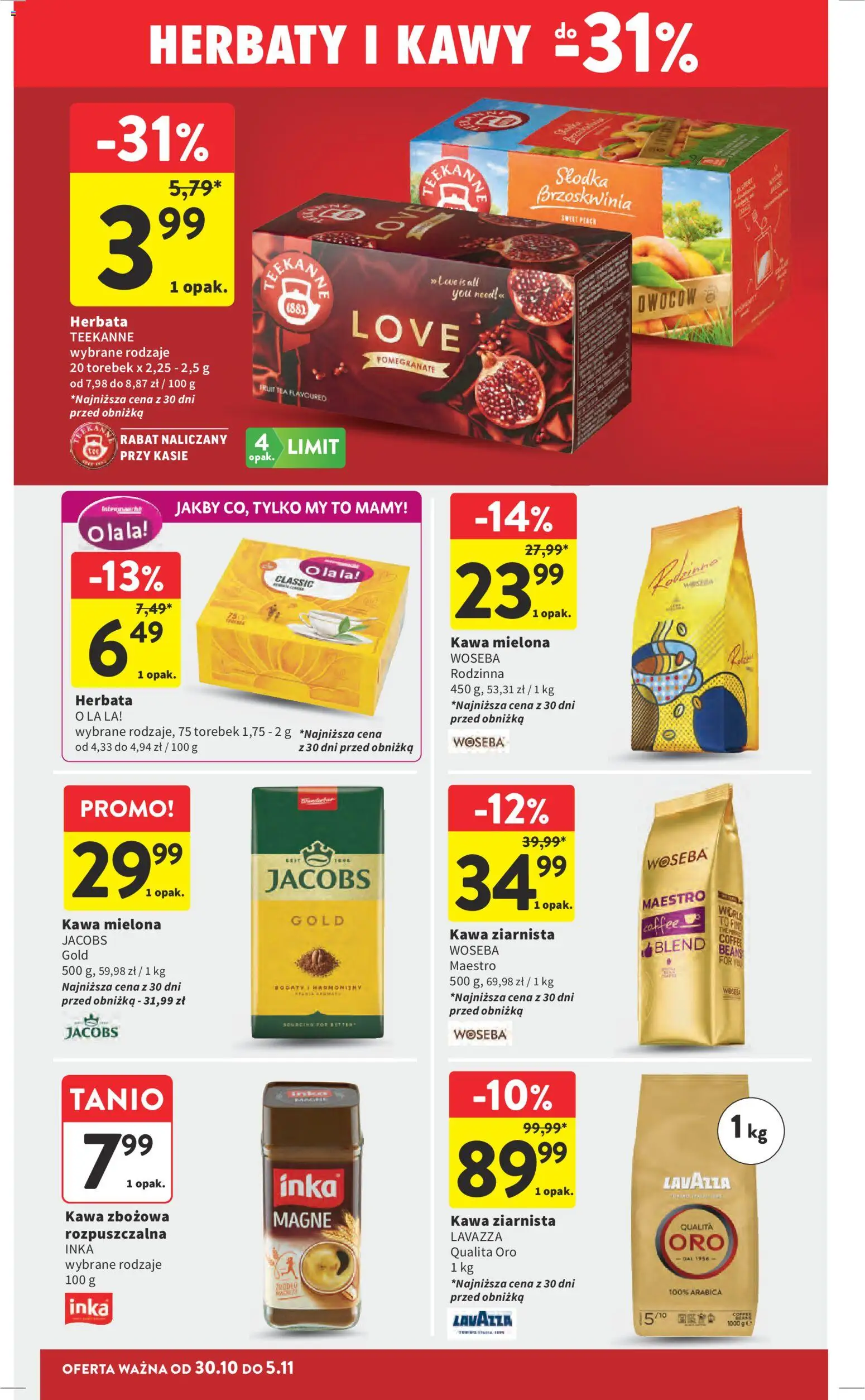 Intermarche Gazetka od 30.10.2025 | Strona: 32 | Produkty: Kawa ziarnista Lavazza, Kawa ziarnista, Lavazza, Kawa