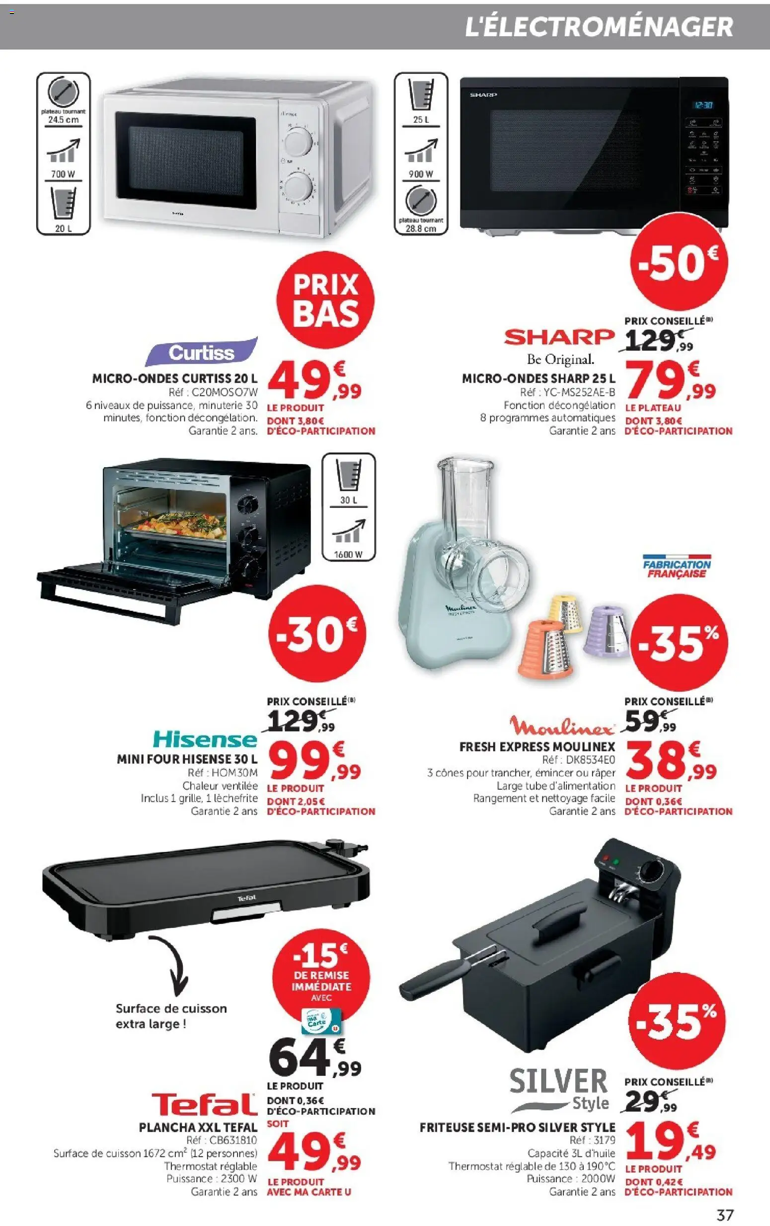 {H1} | Page: 37 | Produits: Plateau tournant, Four, Friteuse, Cônes