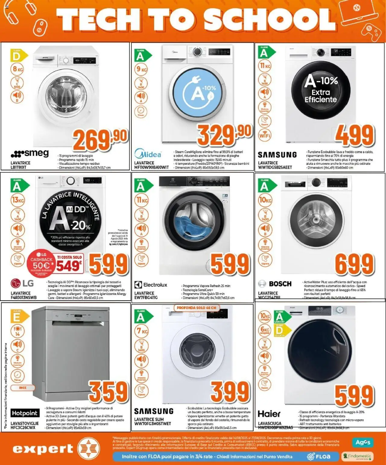 Volantino Expert del 14.08.2025 | Pagina: 25 | Prodotti: Lavasciuga, Lavatrice, Lavastoviglie, Samsung