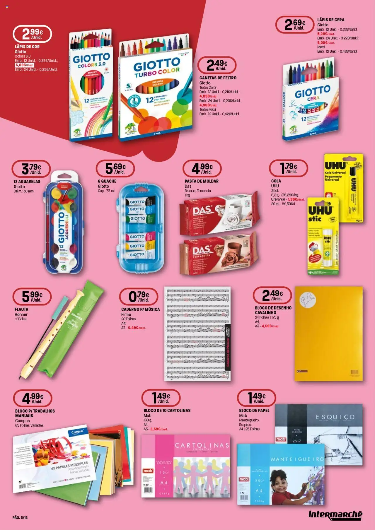 Intermarché folheto │ válido de 21.08.2025 | Página: 5 | Produtos: Caderno, Bolsa, Cera