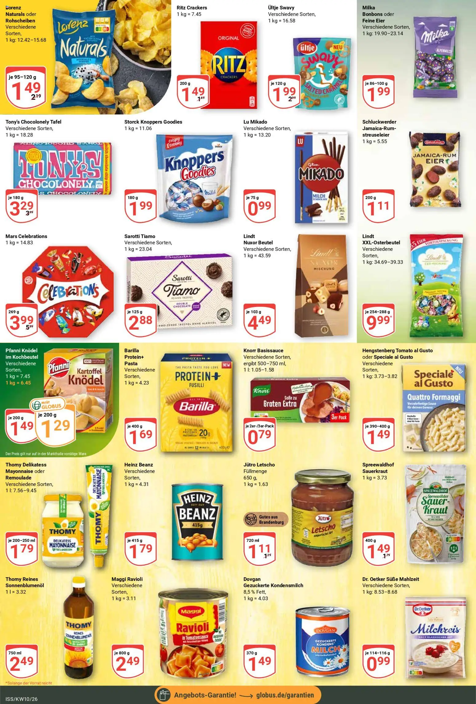 Globus Prospekt – gültig ab 02.03.2026 | Seite: 16 | Produkte: Milch, Barilla, Milka, Celebrations