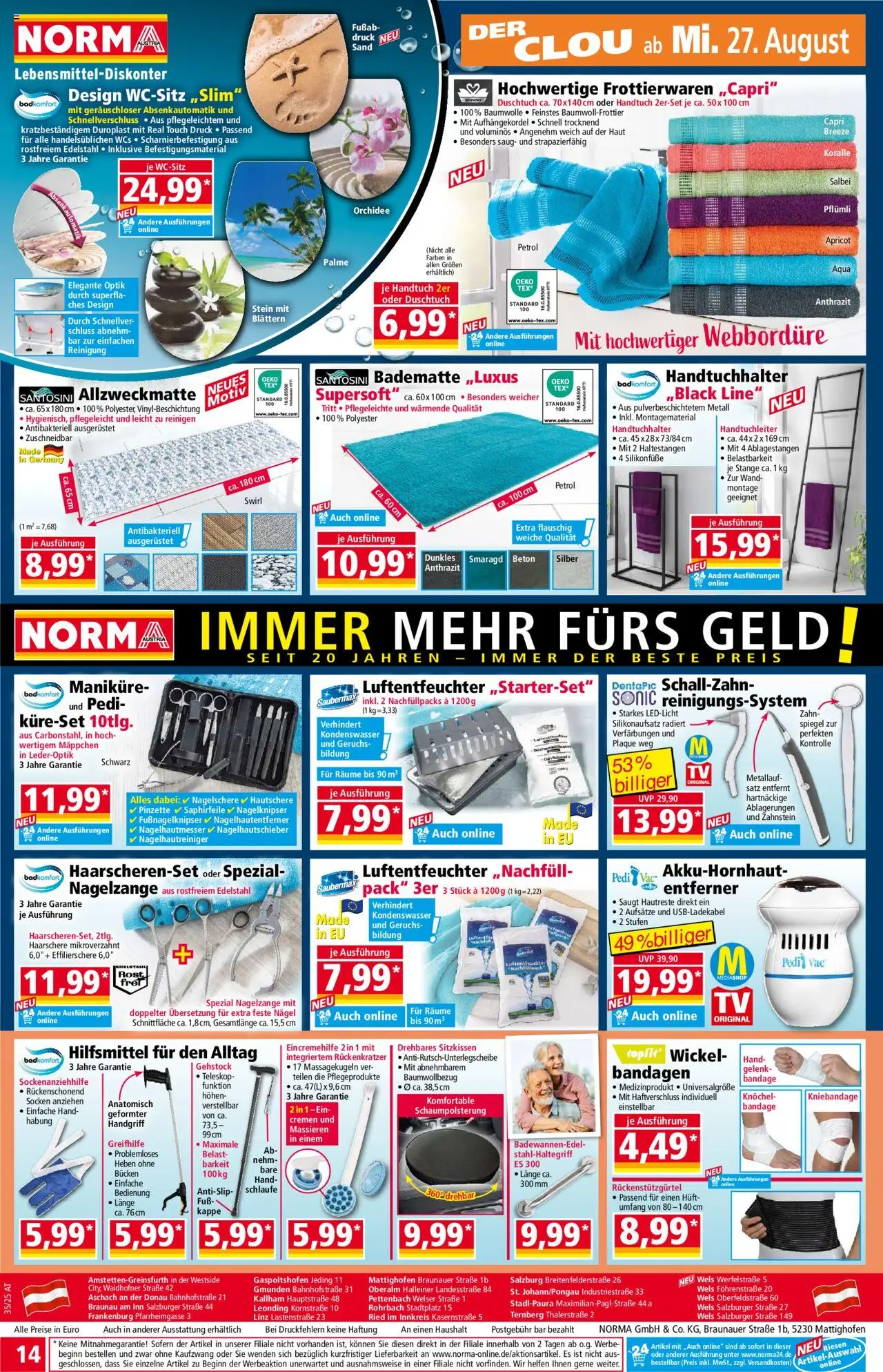 Norma Flugblatt gültig ab 25.08.2025 | Seite: 14 | Produkte: Socken, Kappe, Spiegel
