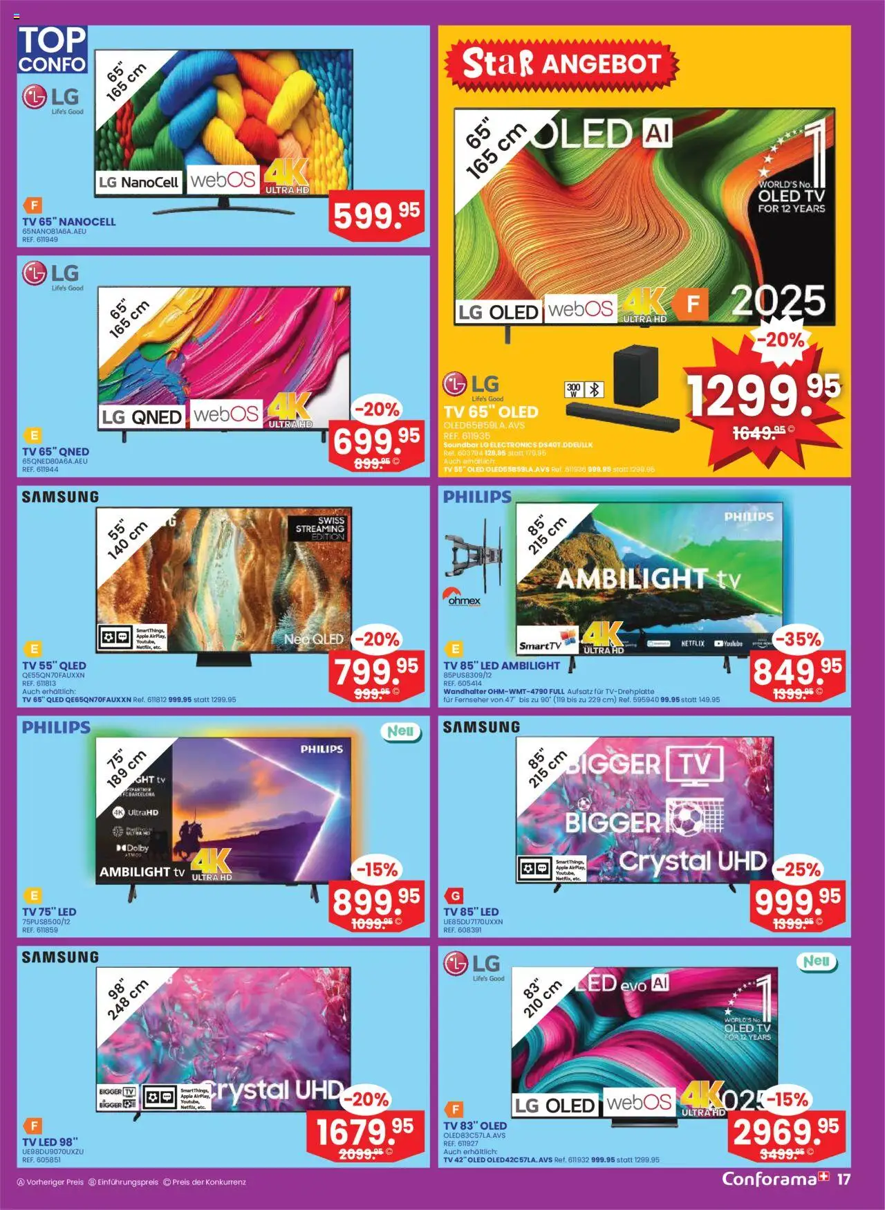 Conforama Aktionen – gültig ab 01.10.2025 | Seite: 17 | Produkte: Soundbar, TV, LG, Philips
