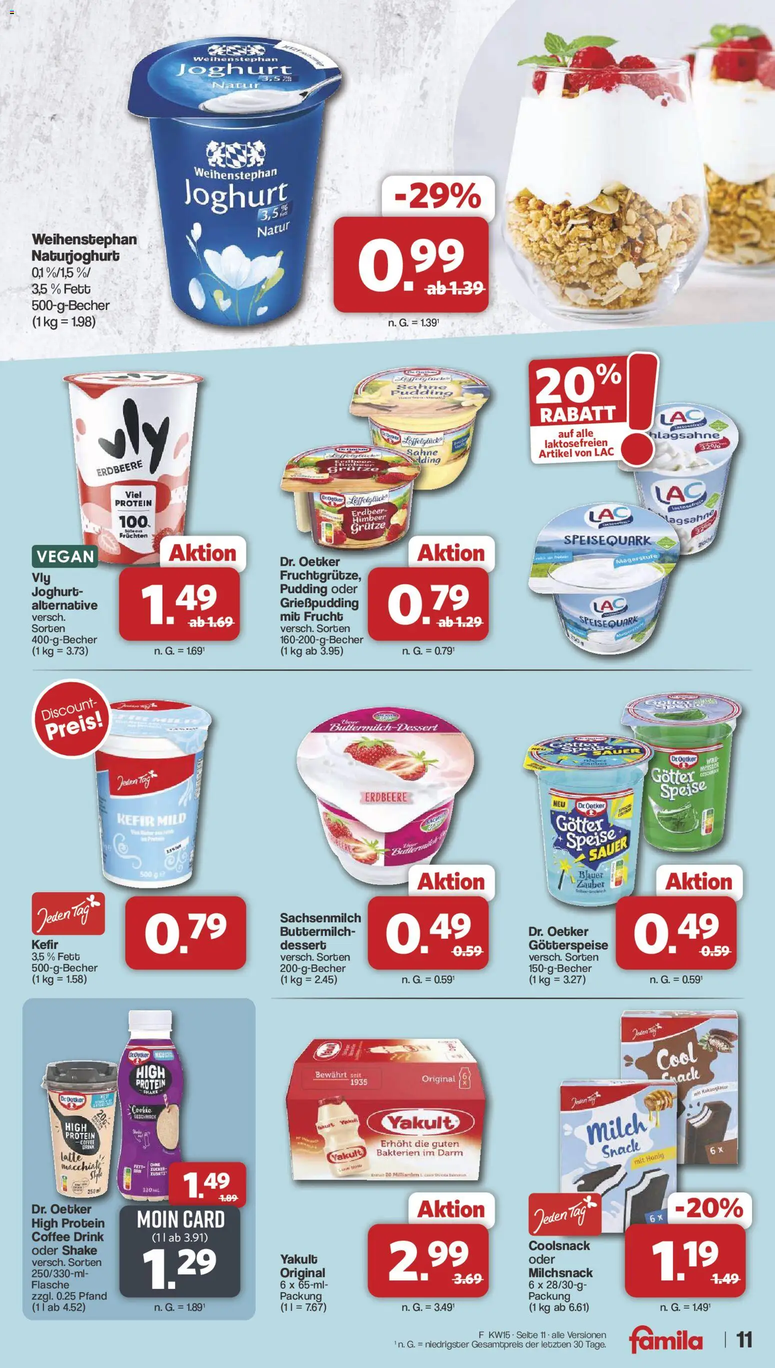 Famila Nordwest Prospekt 	 – gültig ab 07.04.2026 | Seite: 11 | Produkte: Kefir, Buttermilch, Joghurt, Sahne