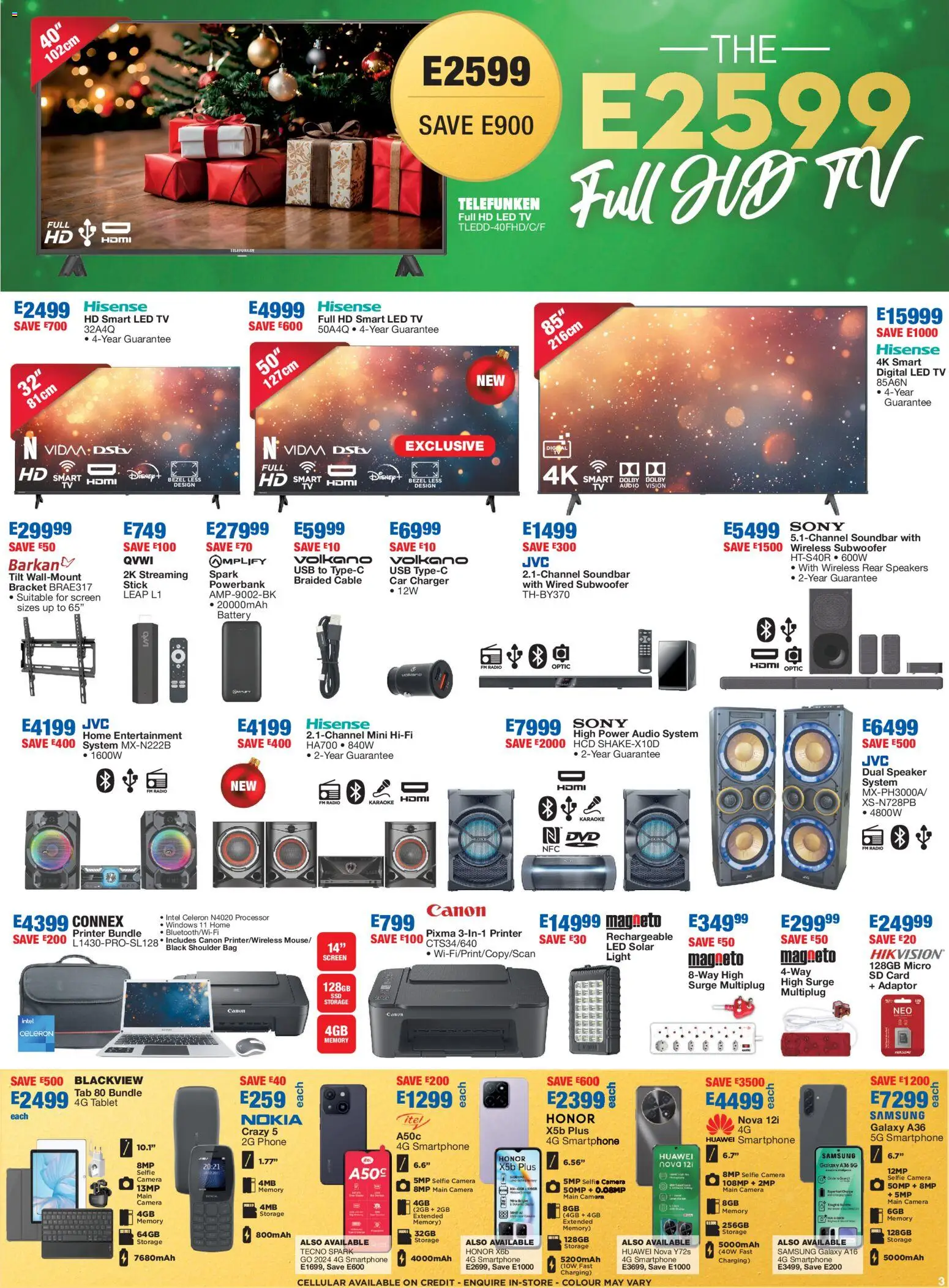 New OK Furniture catalogue – valid from 24.11.2025 | Page: 3 | Products: Powerbank, Speaker, Soundbar, Subwoofer