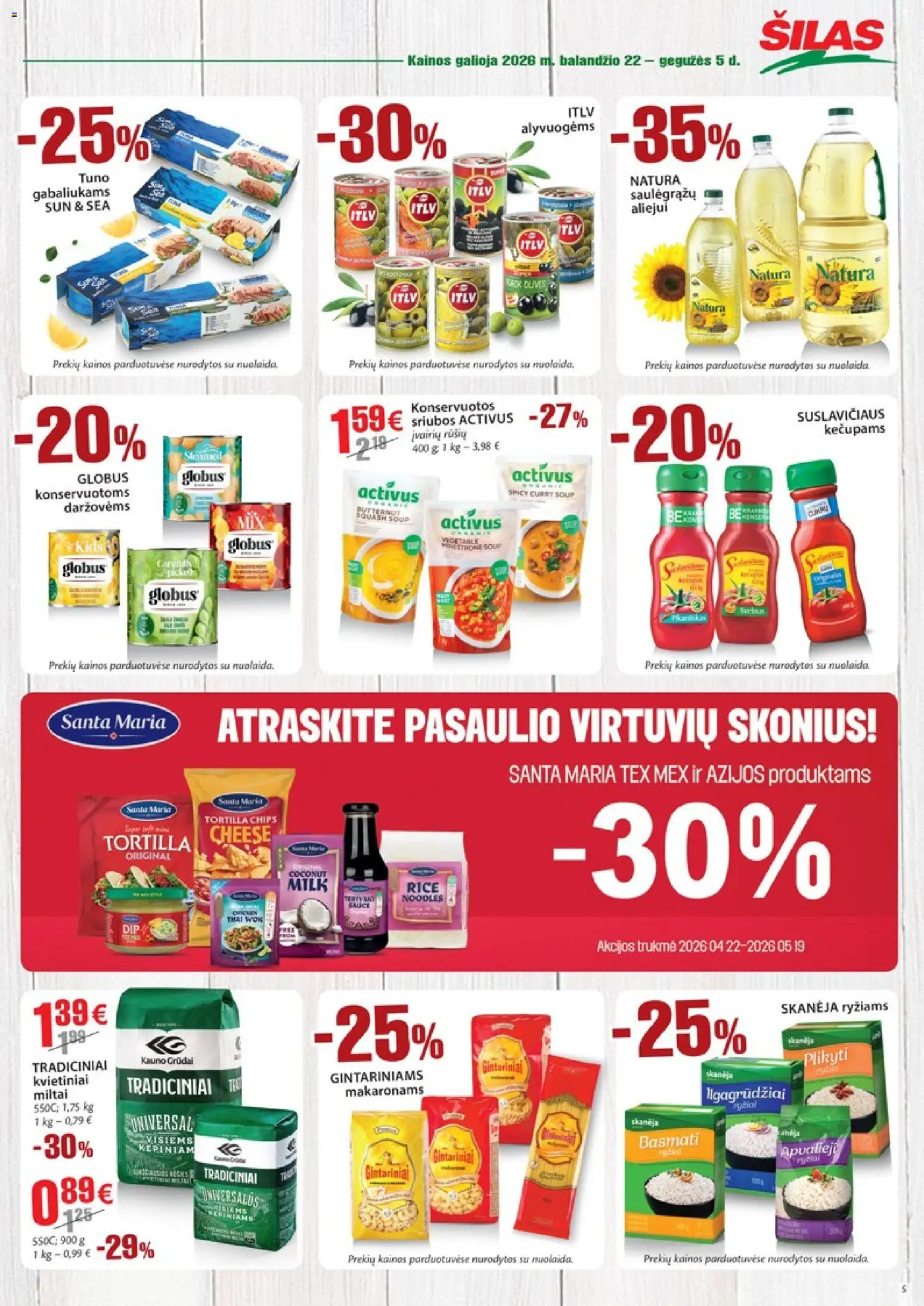 Šilas akcijos nuo 22.04.2026 | Puslapis: 5 | Prekių: Miltai