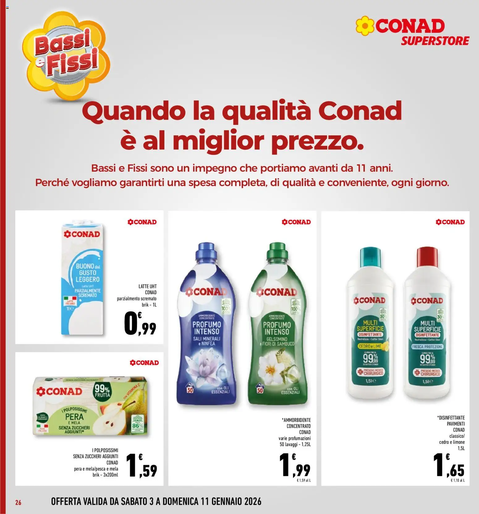 Volantino Conad del 03.01.2026 | Pagina: 26 | Prodotti: Frutta, Latte, Limone, Profumo