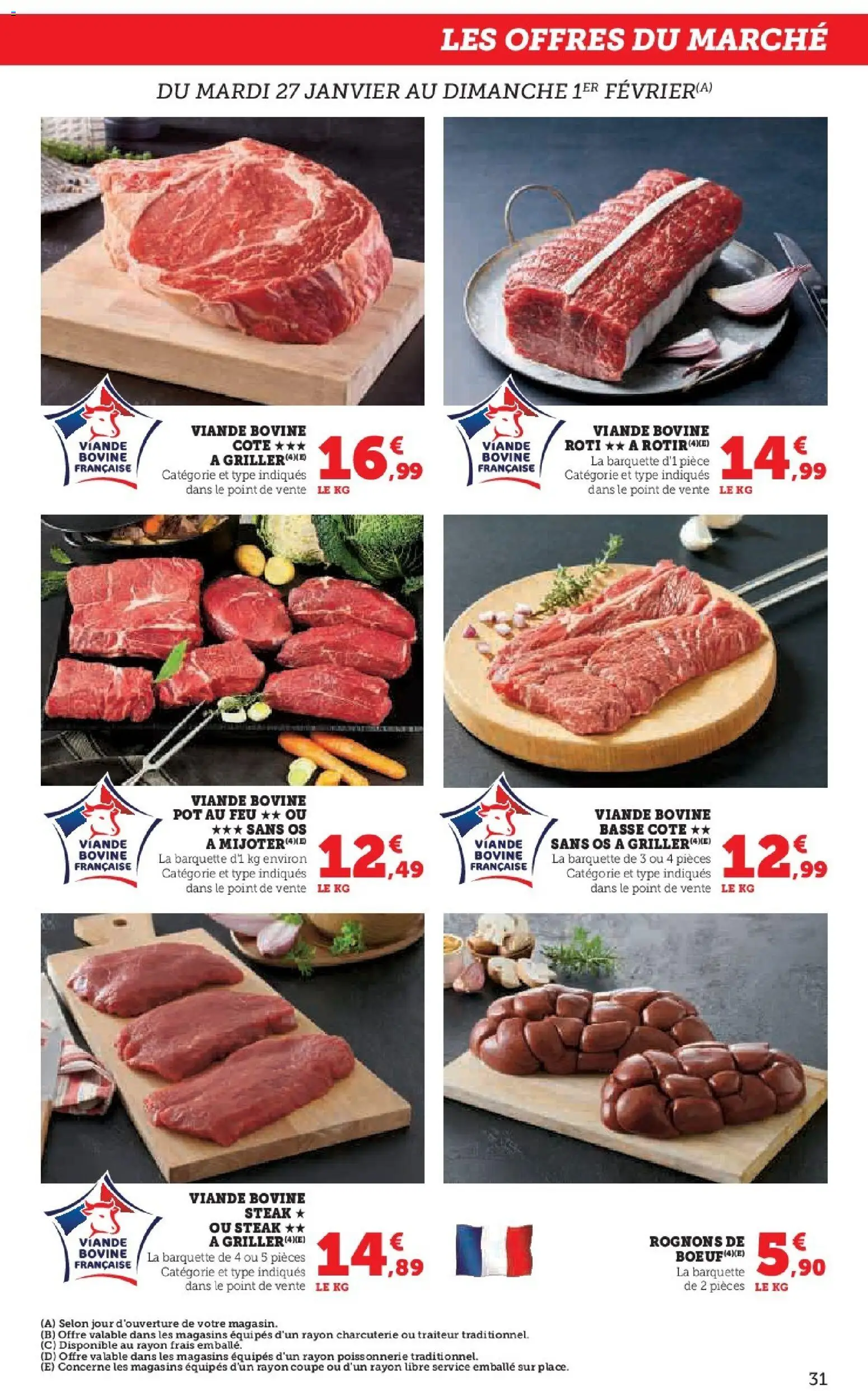 {H1} | Page: 31 | Produits: Poissonnerie, Viande, Basse côte, Viande bovine
