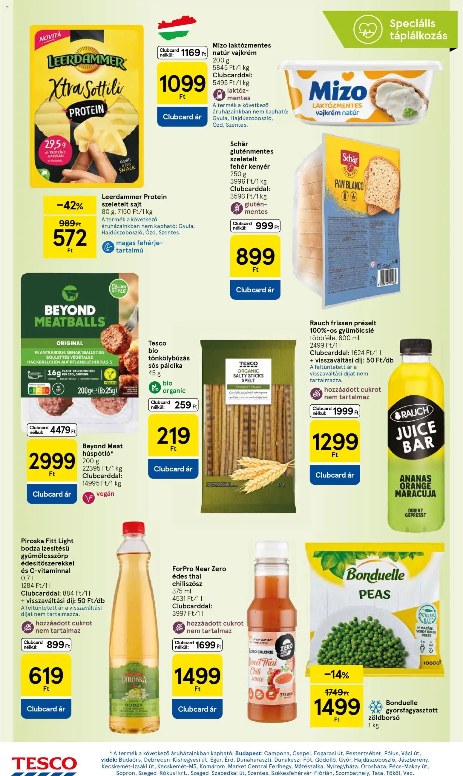 Tesco akciós ujság - amely érvényes a következő dátumtól: 27.12.2025 | Oldal: 16 | Termékek: Zöldborsó, Gyümölcslé, Fehérje, Szeletelt sajt