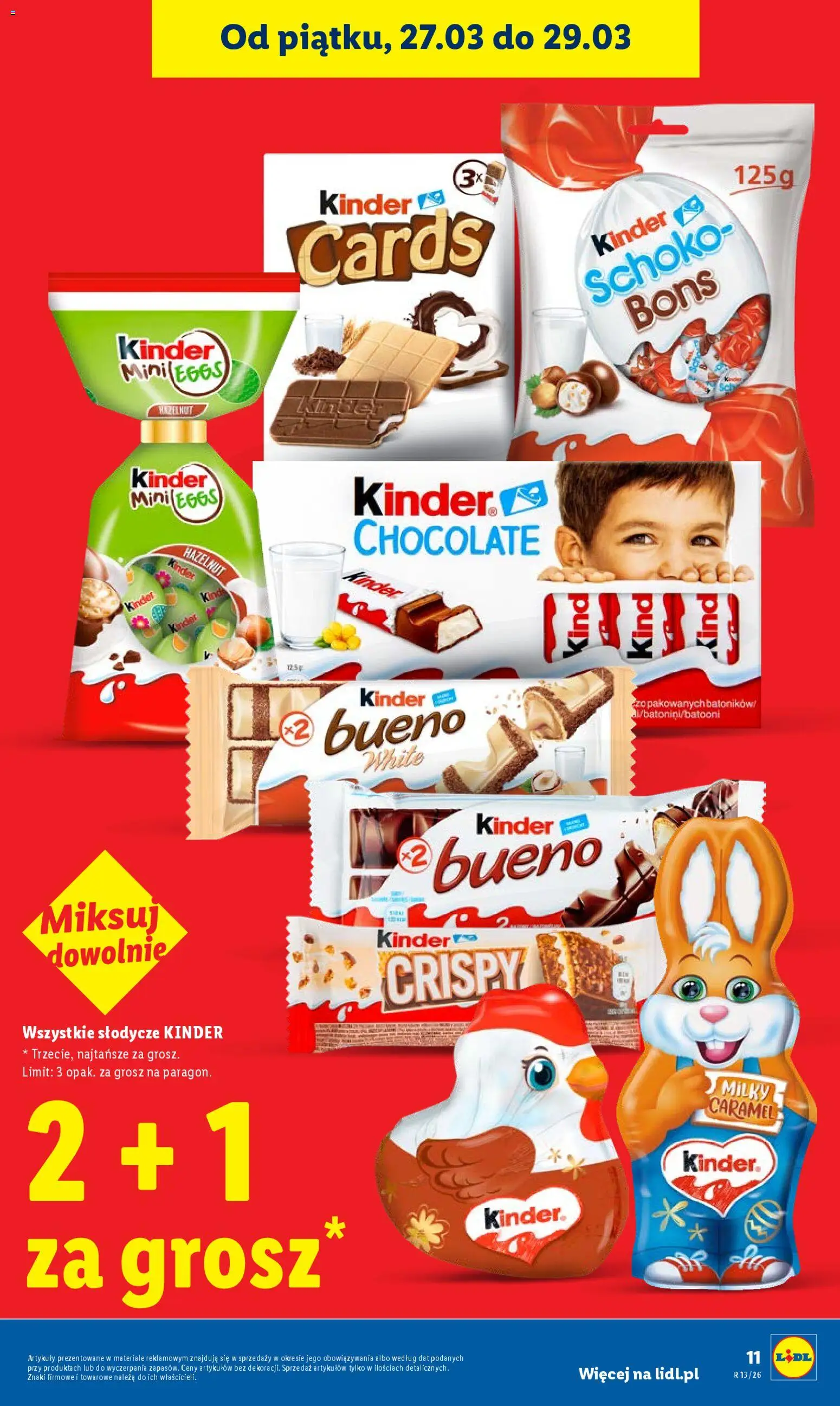 Lidl Polsko leták od 26.03.2026 | Strana: 11 | Produkty: Schoko Bons, Kinder, Kinder Bueno