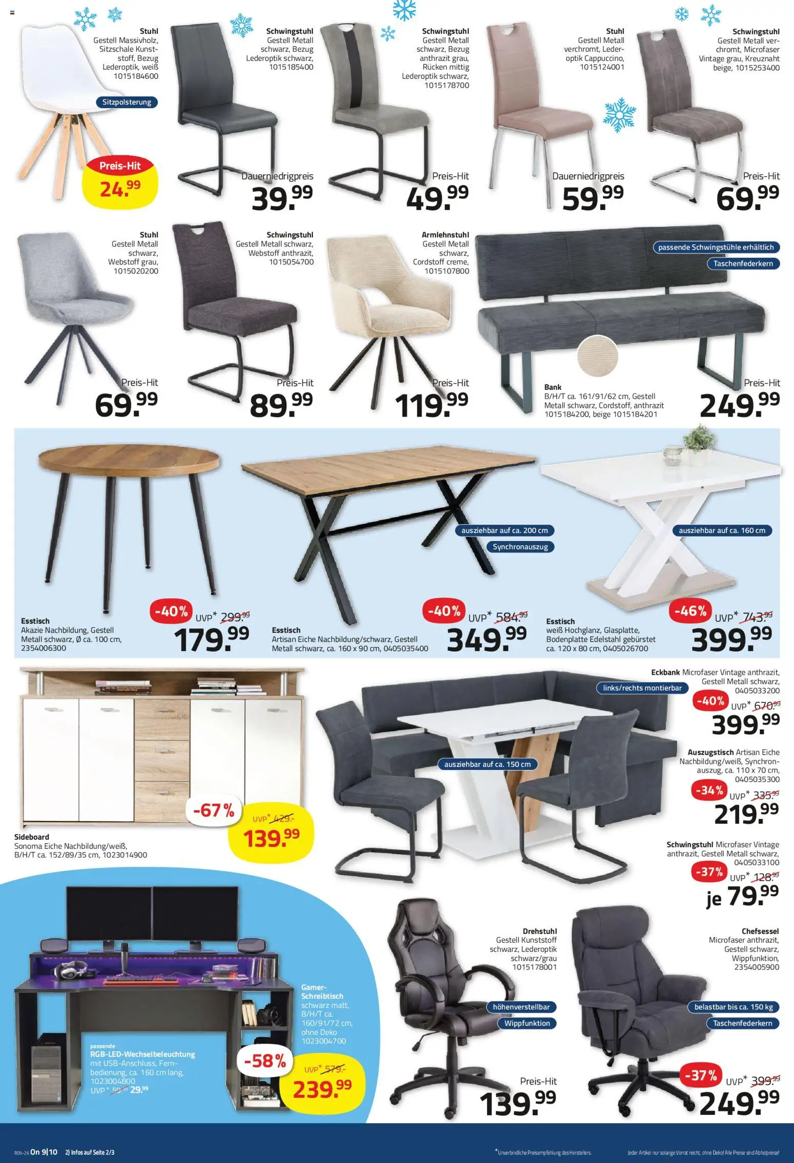 Roller Prospekt 	 – gültig ab 25.01.2026 | Seite: 8 | Produkte: Sideboard, Esstisch, Eckbank, Stuhl