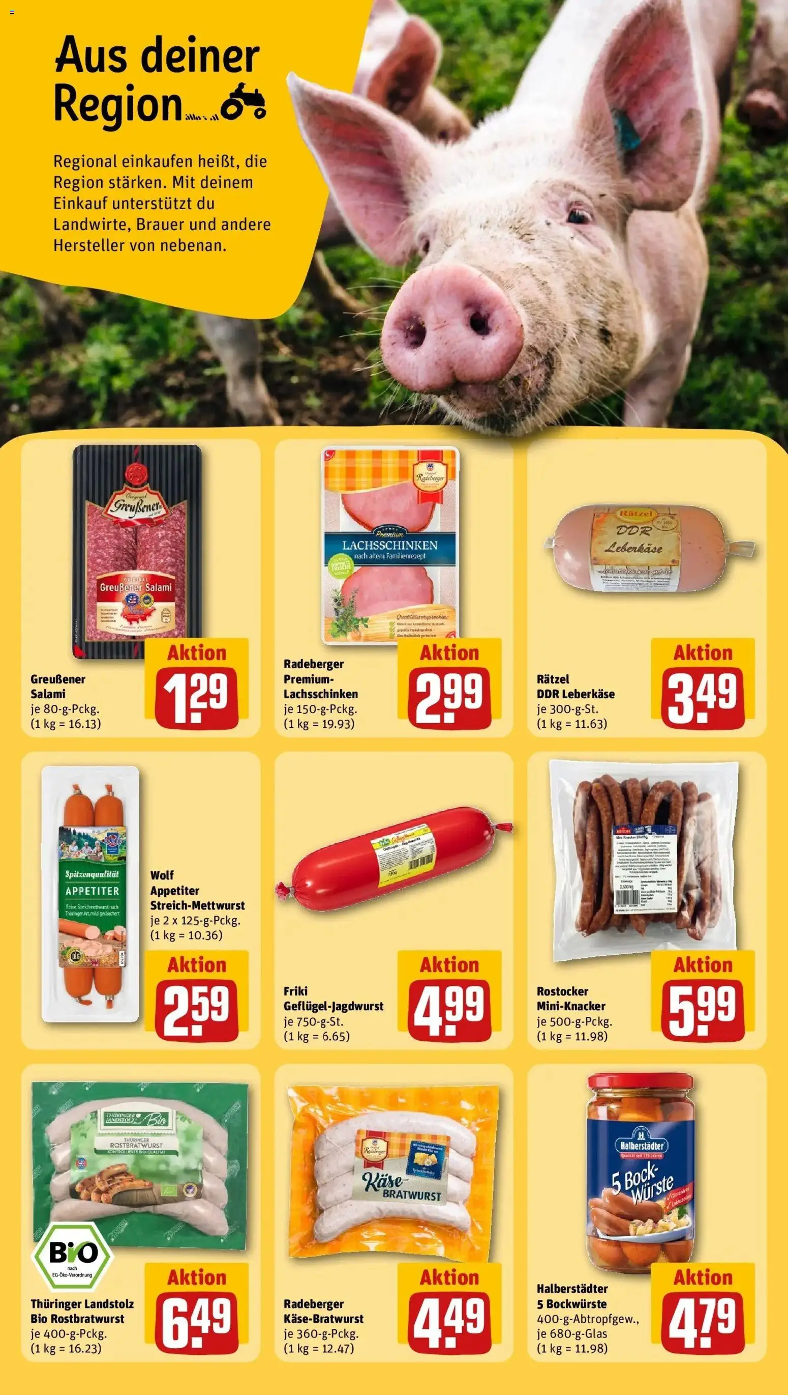 Rewe Prospekt Naunhof	 – gültig ab 12.04.2026 | Seite: 18 | Produkte: Käse, Bratwurst, Salami, Leberkase