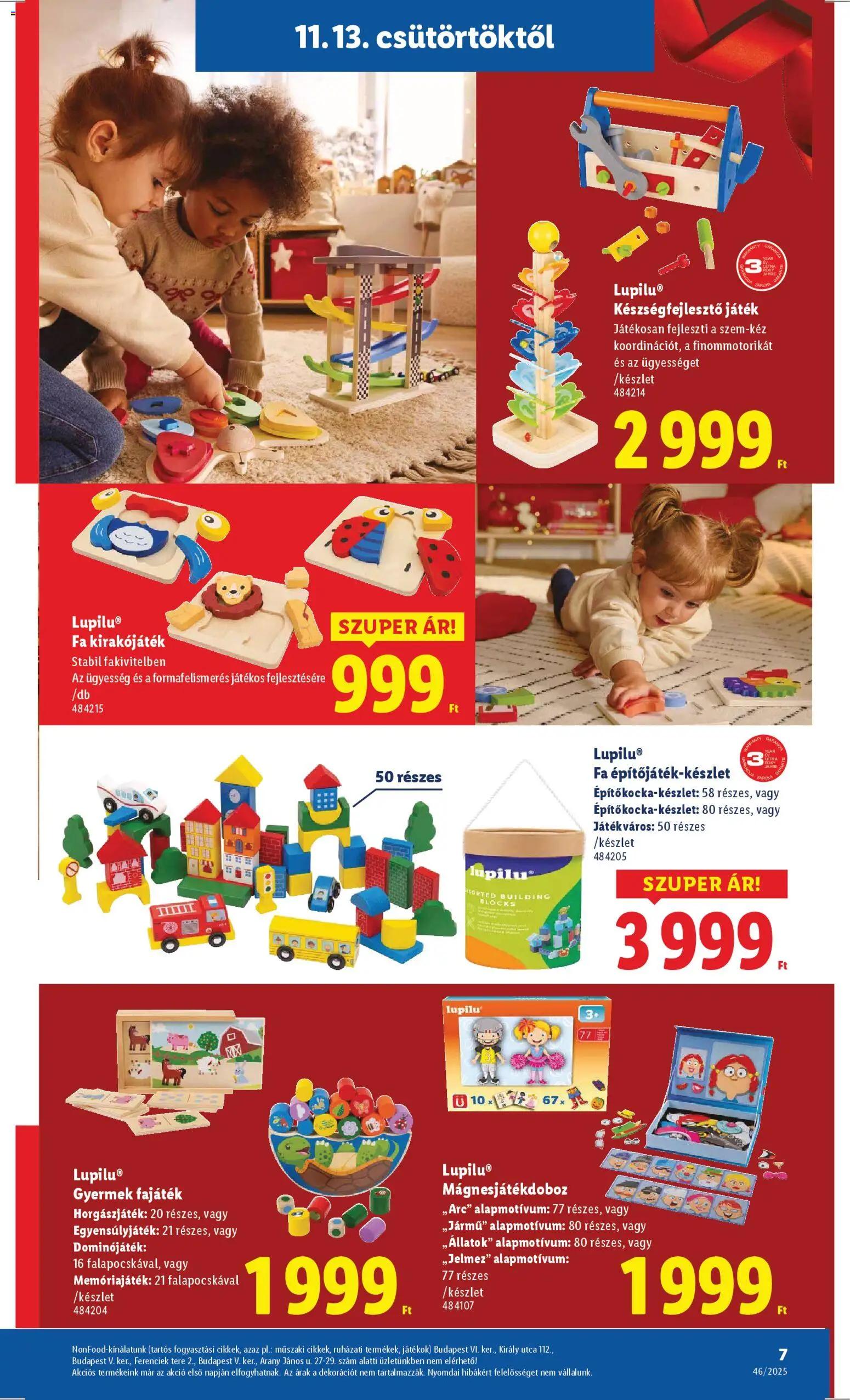 Lidl akciós ujság - amely érvényes a következő dátumtól: 13.11.2025 | Oldal: 7 | Termékek: Puzzle, Játék, Játékok