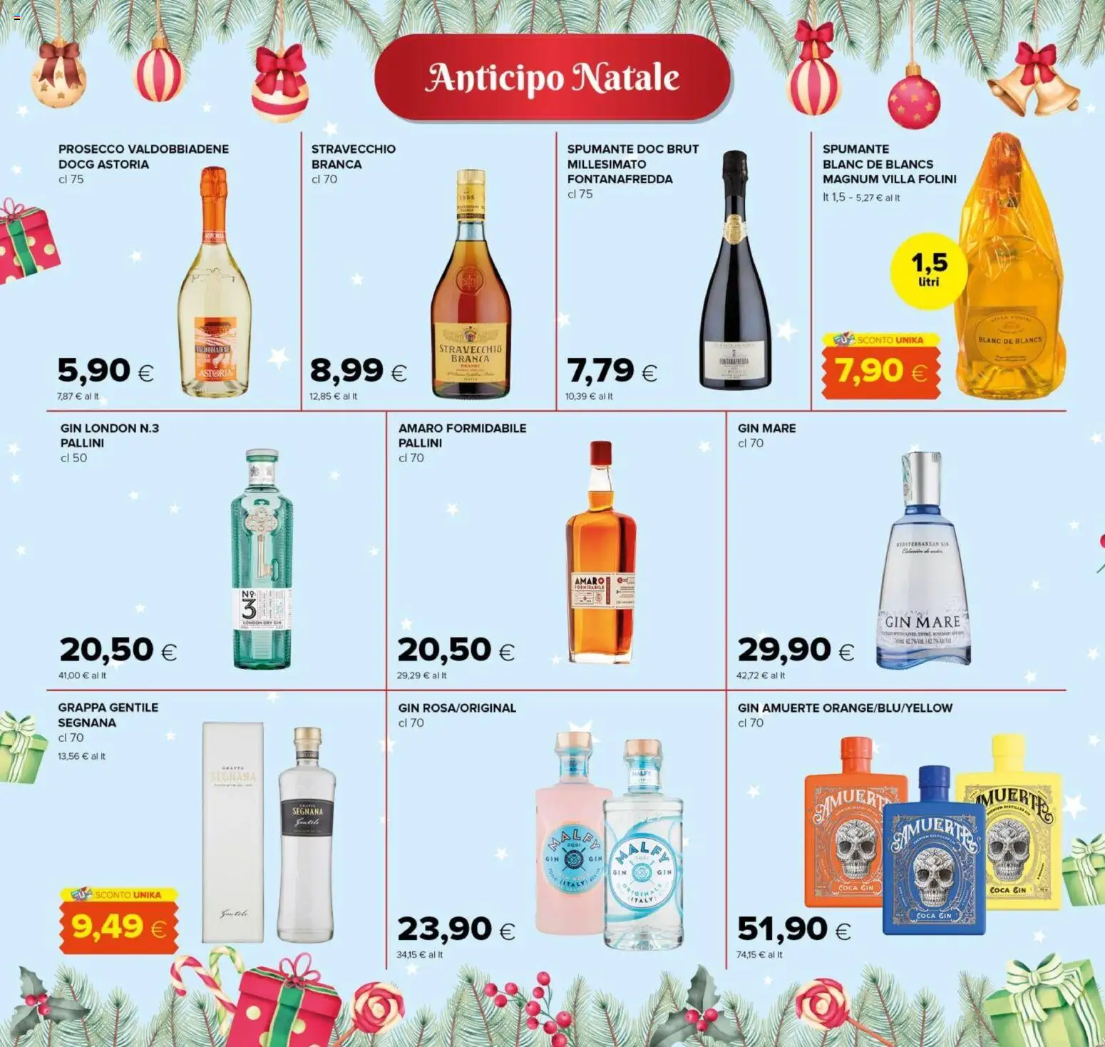 Volantino Oasi del 01.12.2025 | Pagina: 6 | Prodotti: Gin, Prosecco, Spumante, Grappa
