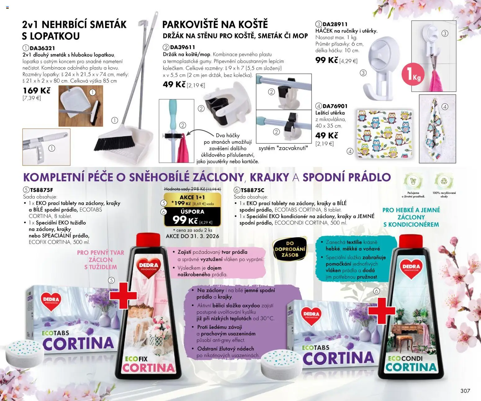 Nové Dedra akcie – leták je platný od 01.03.2026 | Strana: 7 | Produkty: Tablet, Záclony, Mop