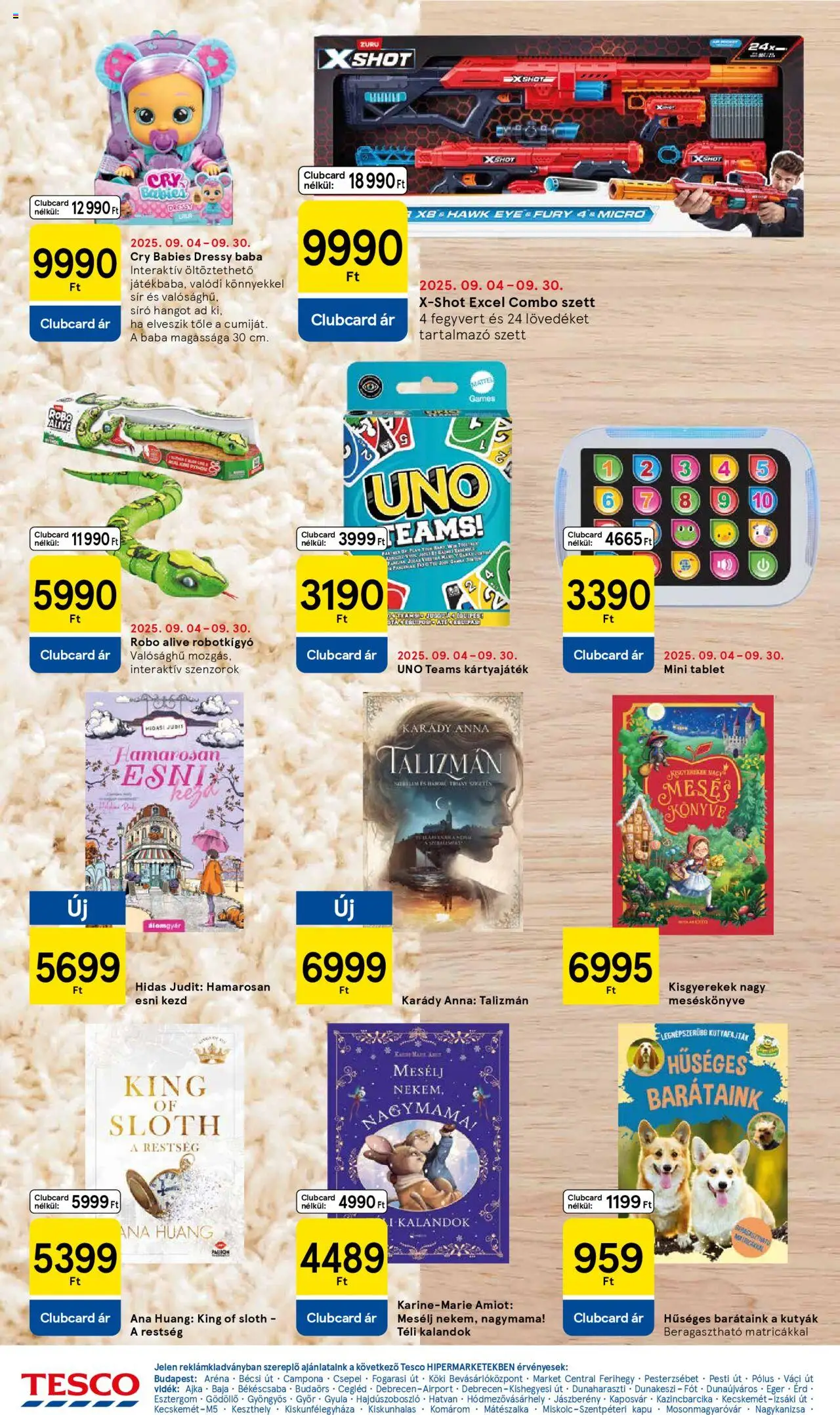 Tesco akciós ujság - amely érvényes a következő dátumtól: 25.09.2025 | Oldal: 30 | Termékek: Tablet, Kapu