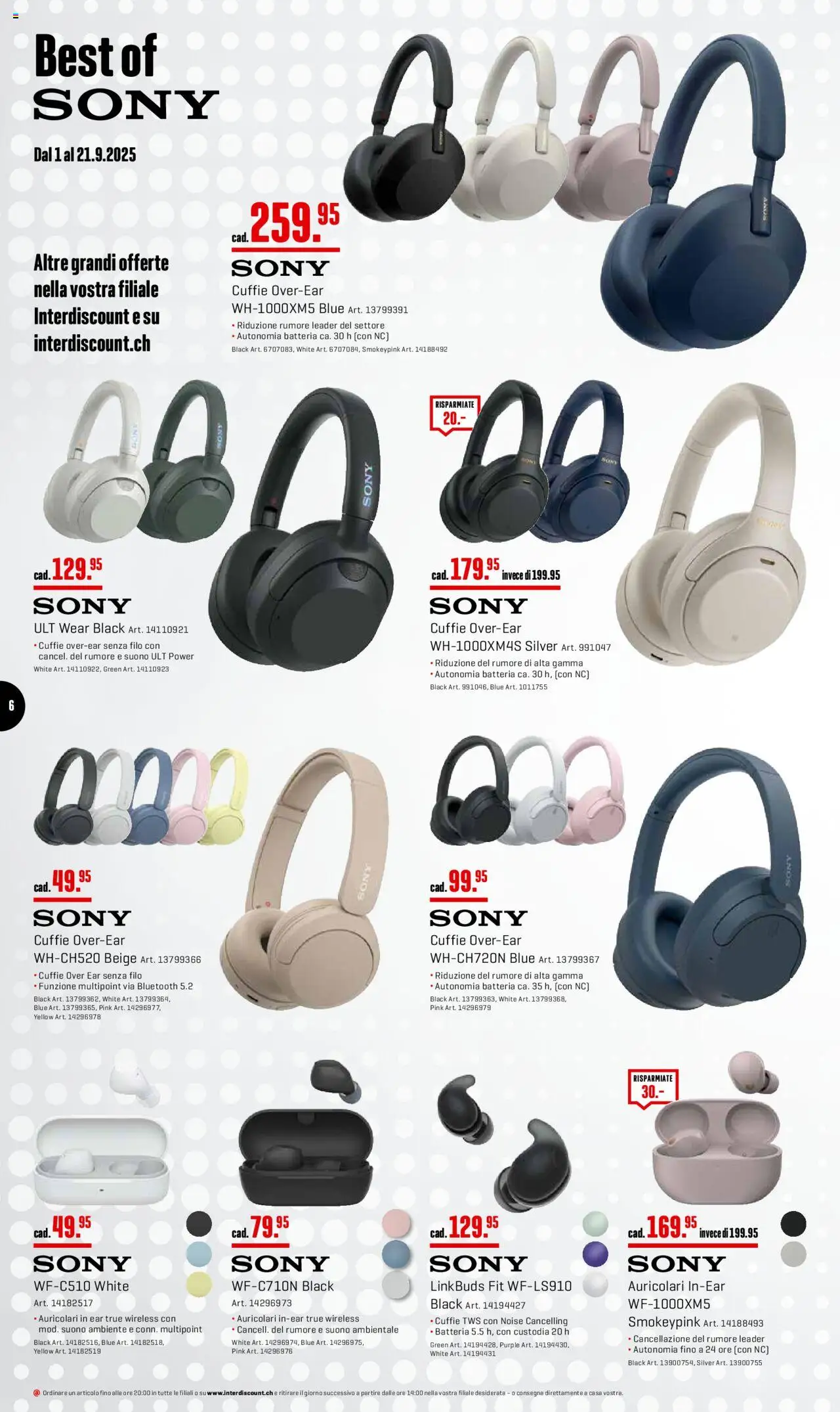 Interdiscount Aktionen Brand Love IT – gültig ab 08.09.2025 | Seite: 6 | Produkte: Sony