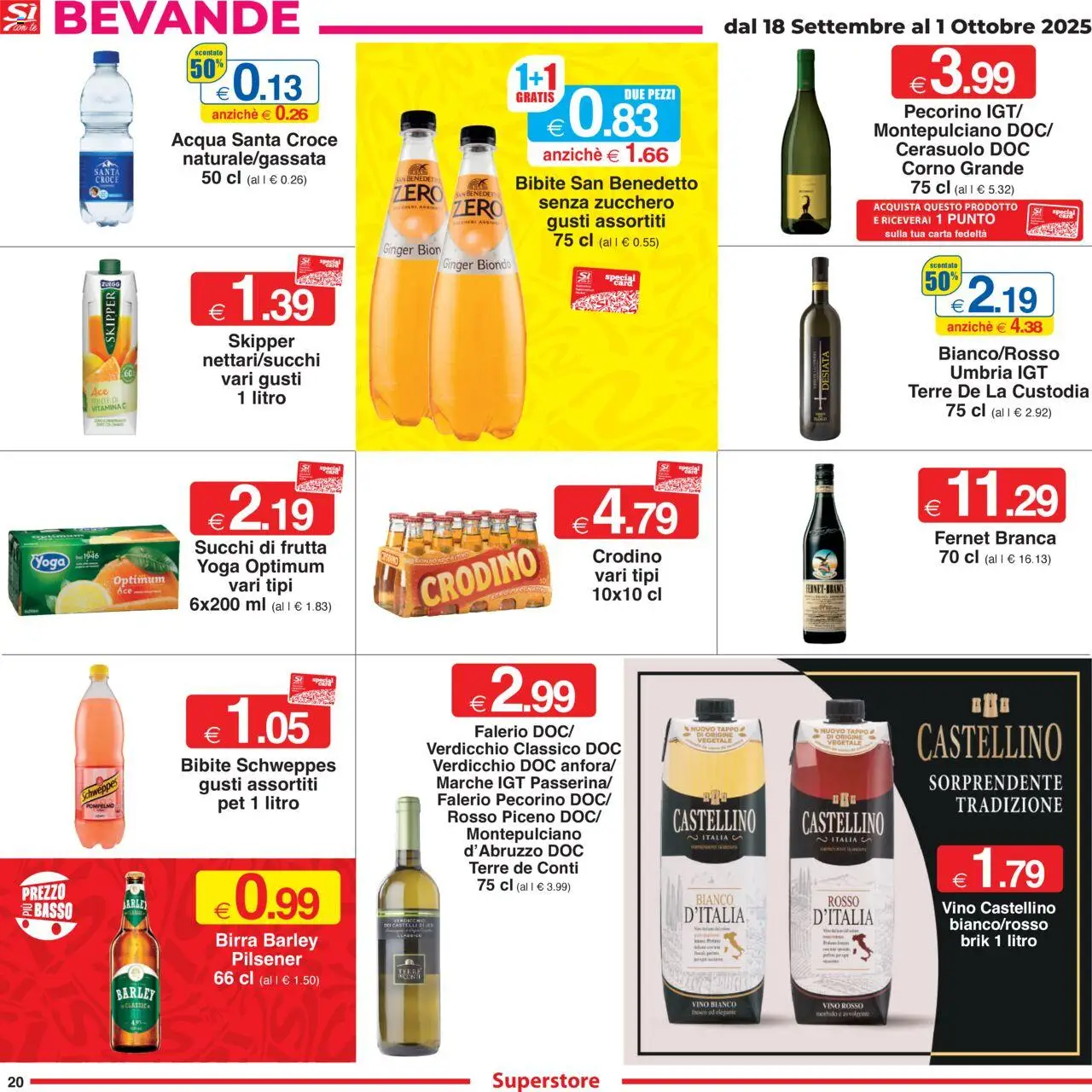 Volantino Sì con Te del 18.09.2025 | Pagina: 20 | Prodotti: Pompelmo, Frutta, Pecorino, Vino rosso