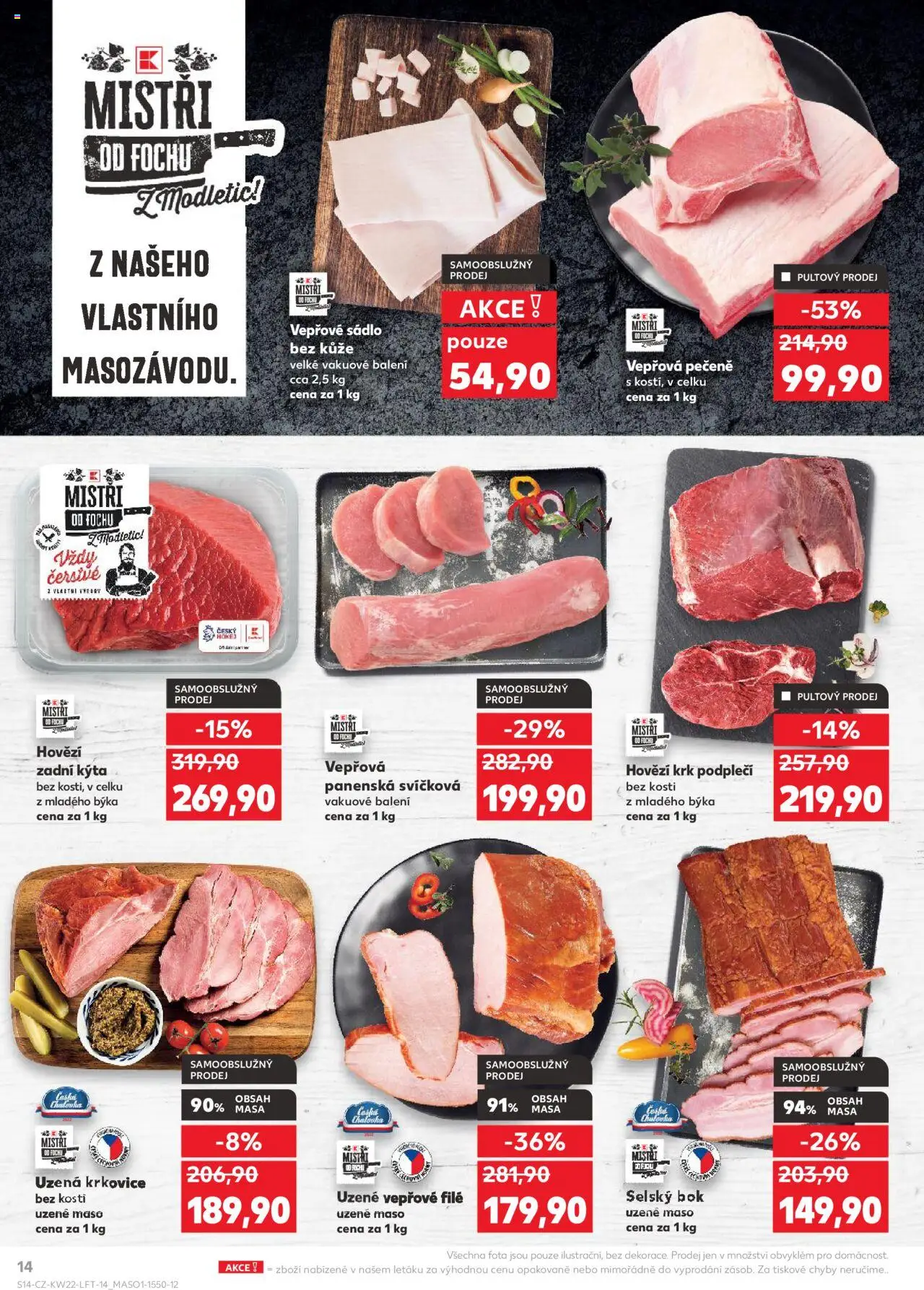 Kaufland leták - Praha 4 od 28.05.2025 | Strana: 14 | Produkty: Sádlo, Vepřová pečeně, Hovězí zadní, Krkovice