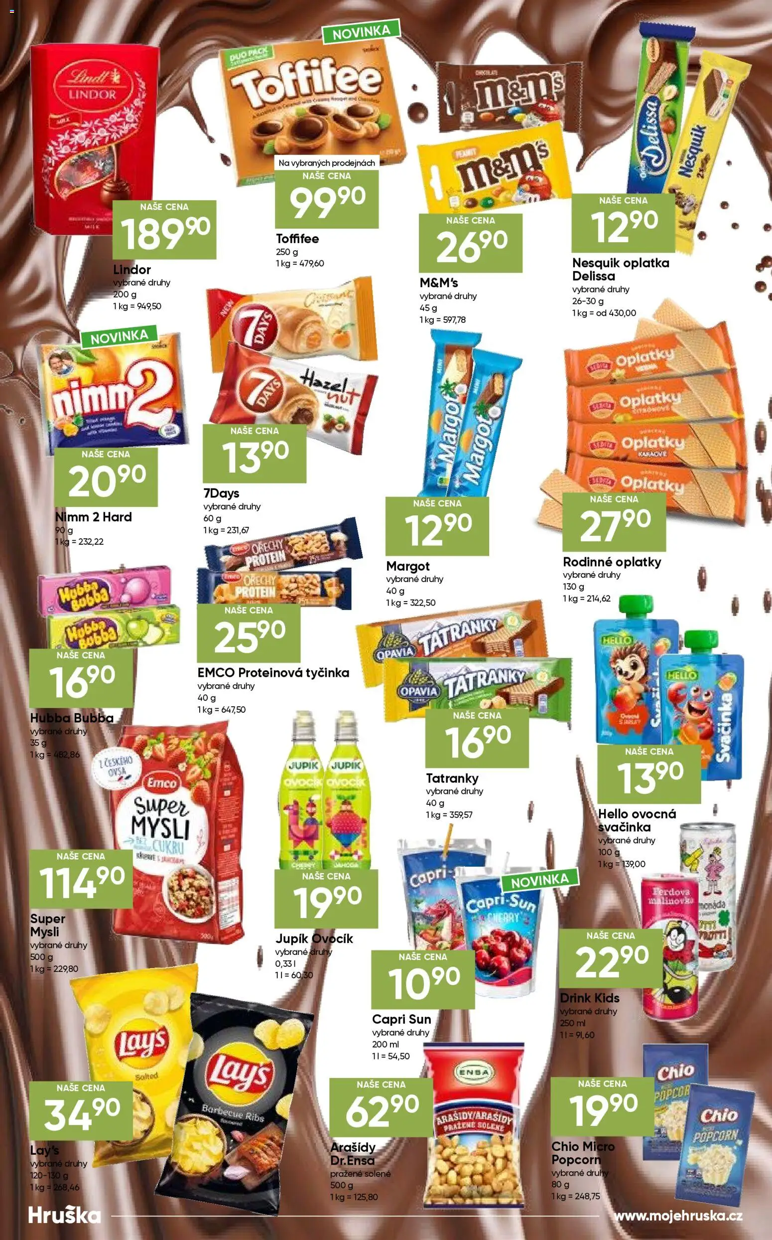 Hruška katalog od 28.04.2026 | Strana: 11 | Produkty: Lindor, Toffifee, Proteinová tyčinka, Mysli