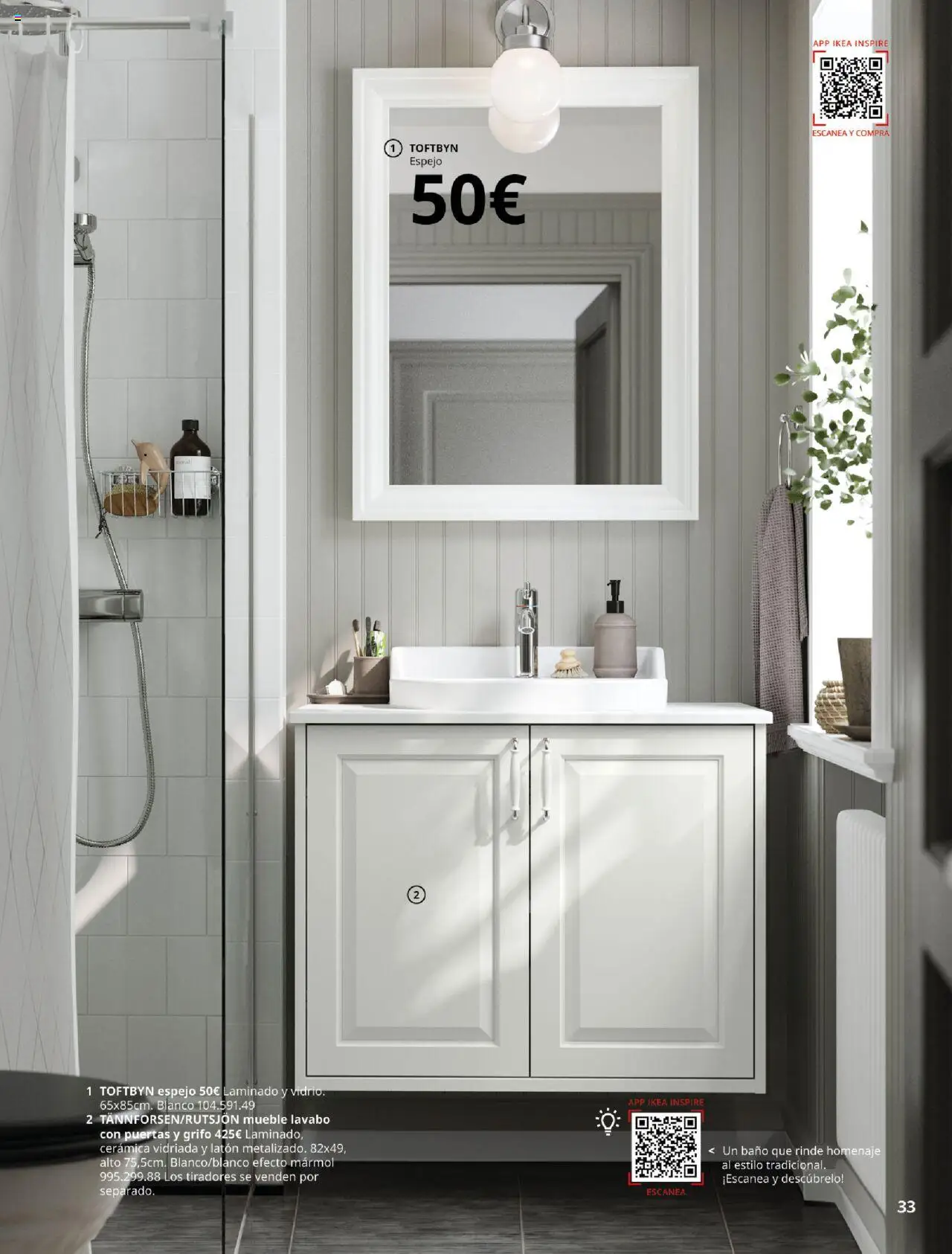 Catálogo IKEA Baňos │ válido desde el 04.02.2025 | Página: 33 | Productos: Lavabo, Baño, Espejo