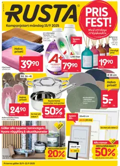 Rusta - erbjudanden - Förhandsvisning av reklamblad från butik Rusta aktuell från 15.09.2025
