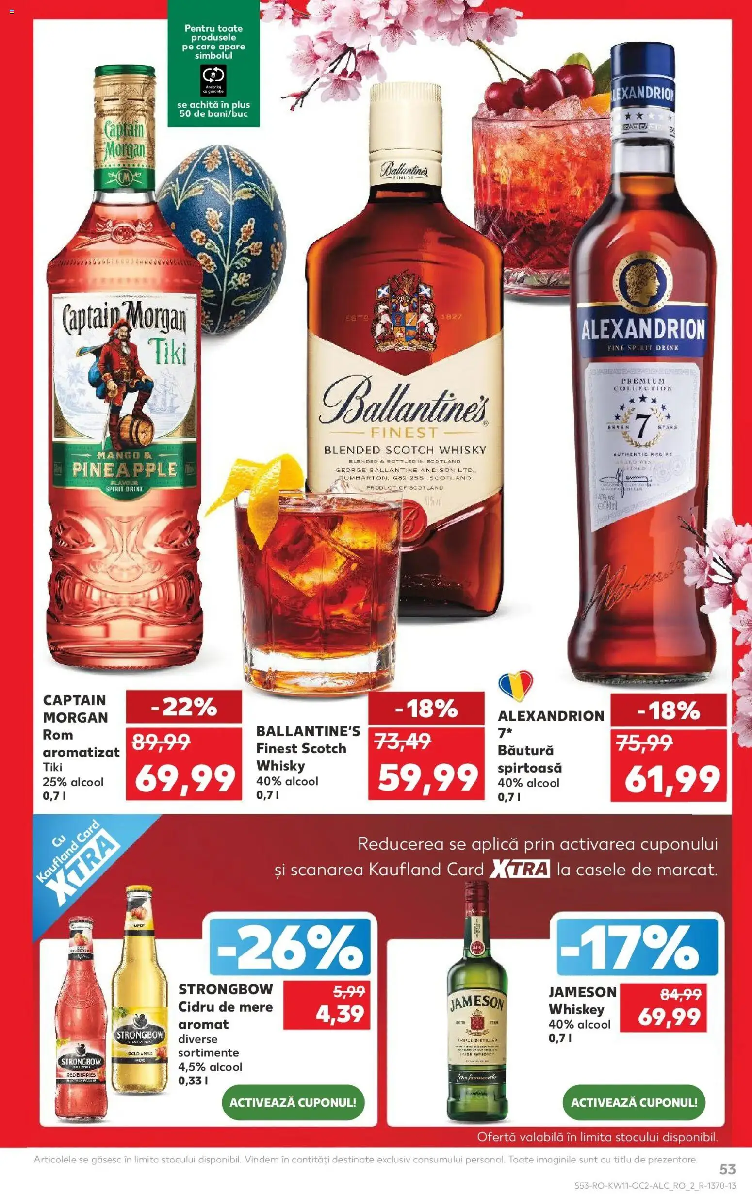 Noul catalog Kaufland – valabil de la 11.03.2026 | Pagină: 53 | Produse: Mere, Rom, Whiskey, Mango