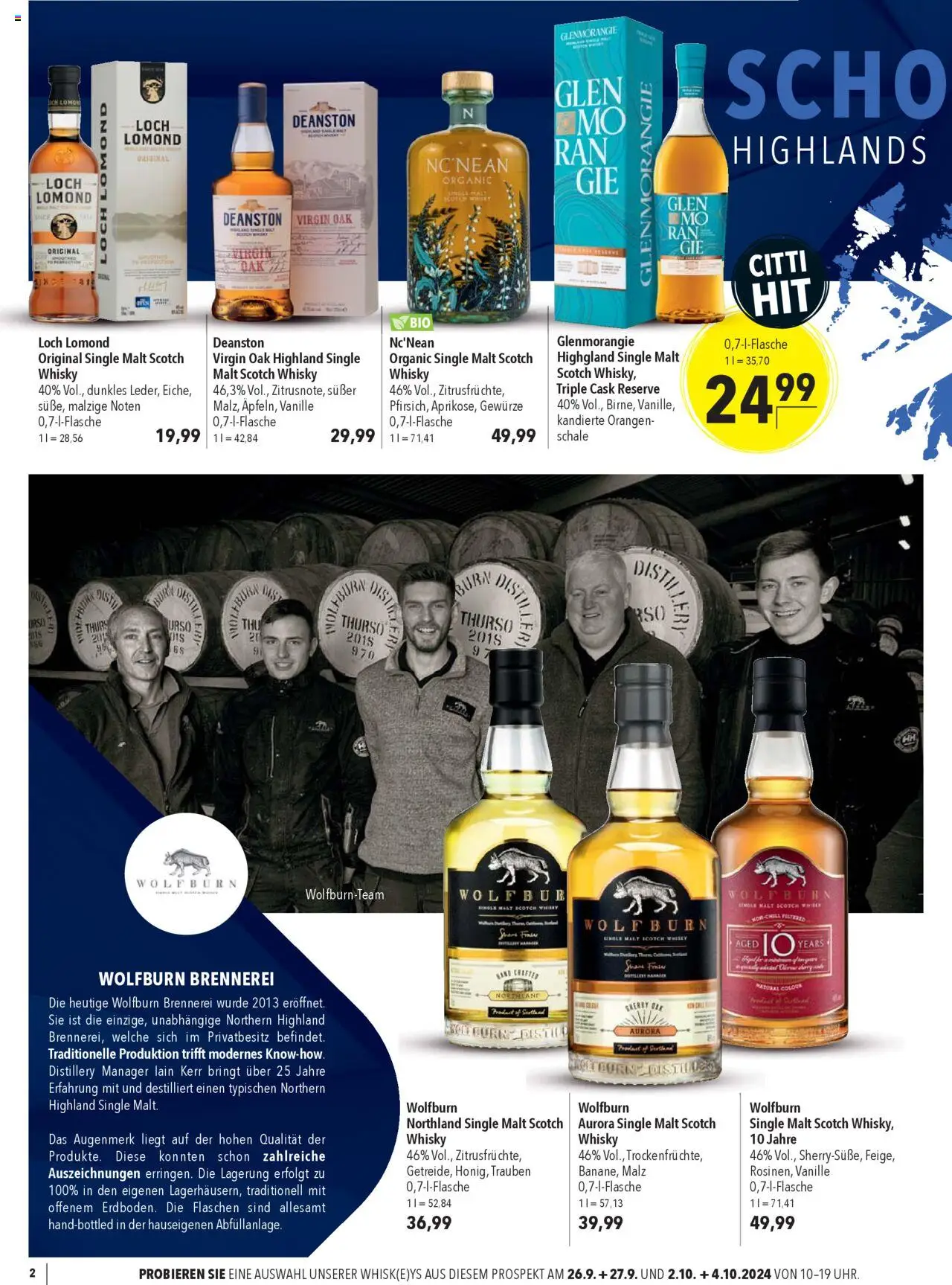 CITTI Markt Whisky – gültig ab 24.09.2025 | Seite: 2 | Produkte: Whisky, Trauben, Orangen, Gewürze