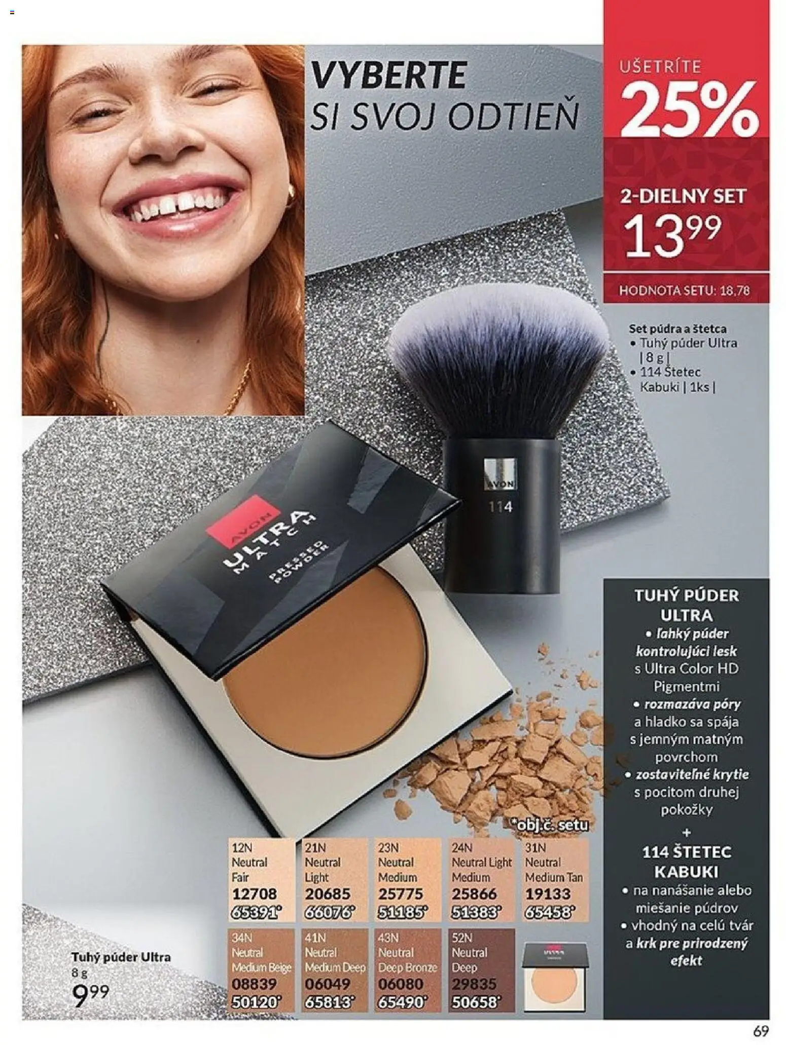 Nové Avon akcie – leták je platný od 01.11.2025 | Strana: 69 | Produkty: Púder, Štetec