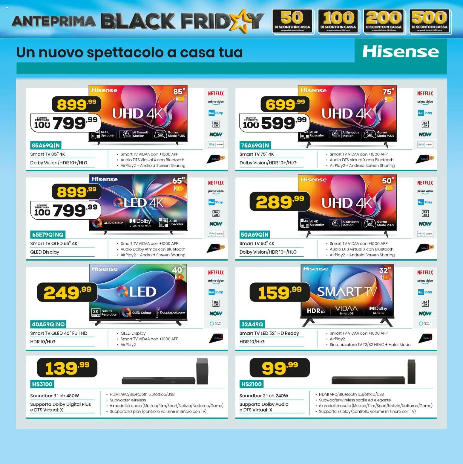 Volantino Euronics del 31.10.2025 | Pagina: 15 | Prodotti: smart TV, Soundbar, Video, Audio