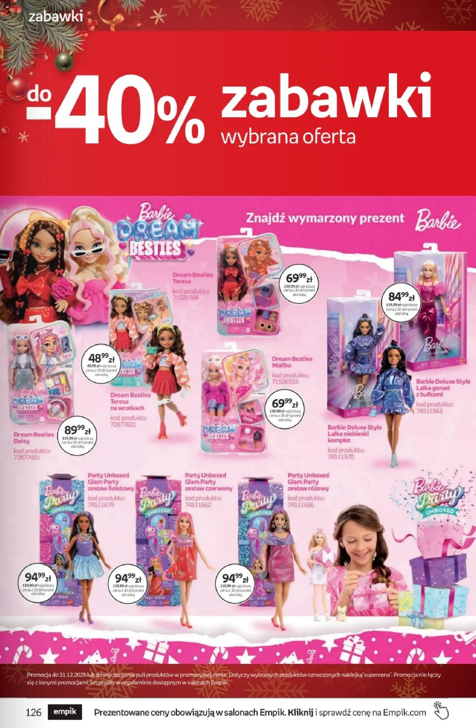 Empik promocje - Tom kultury Zabawki od 26.11.2025 | Strona: 3 | Produkty: Lalka, Barbie